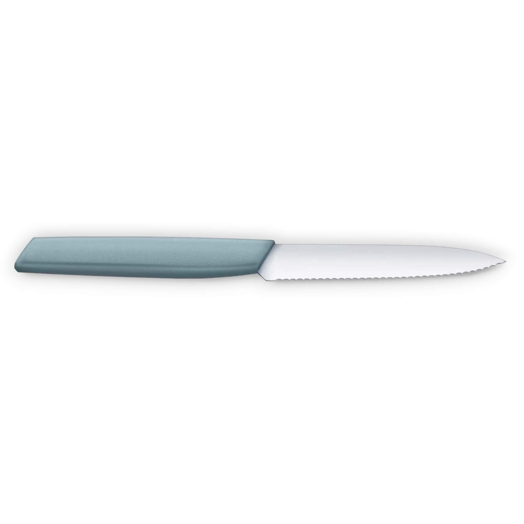 Victorinox Swiss Modern vegetable knife with serrated edge and blue handle