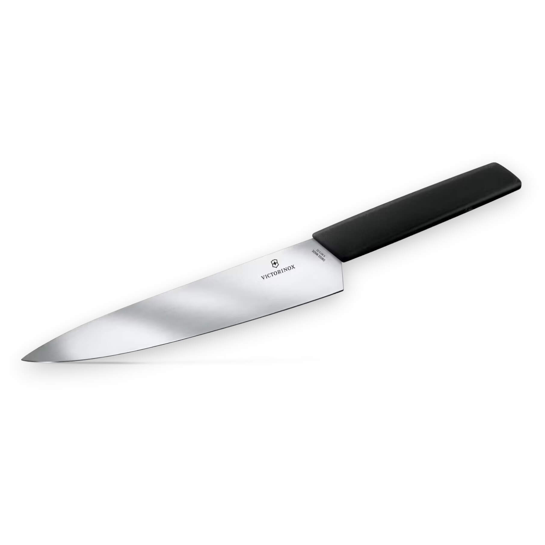 Victorinox Swiss Modern Kochmesser mit 22 cm langer, glatter Klinge und schwarzem Griff