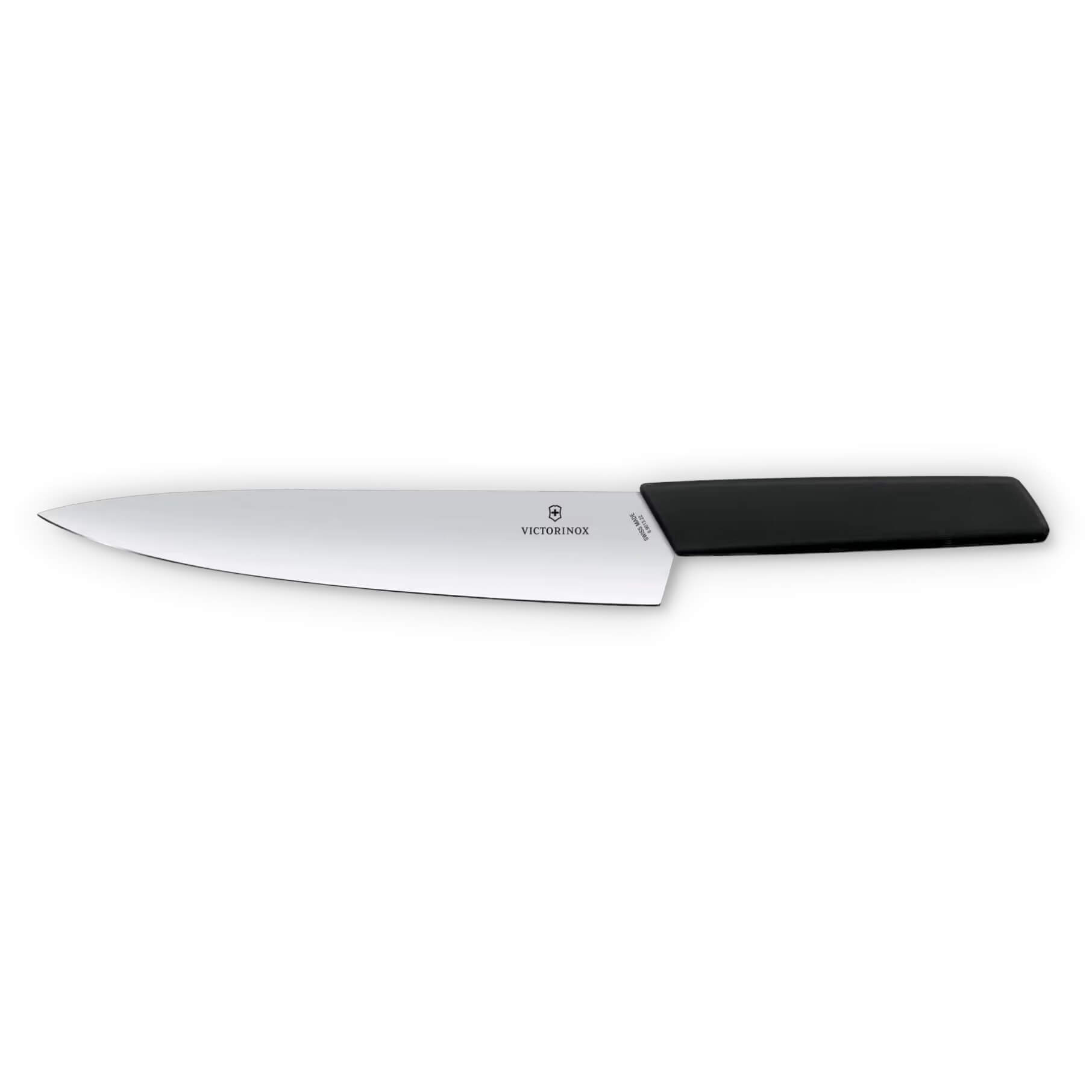 Victorinox Swiss Modern Kochmesser mit 22 cm langer, glatter Klinge und schwarzem Griff