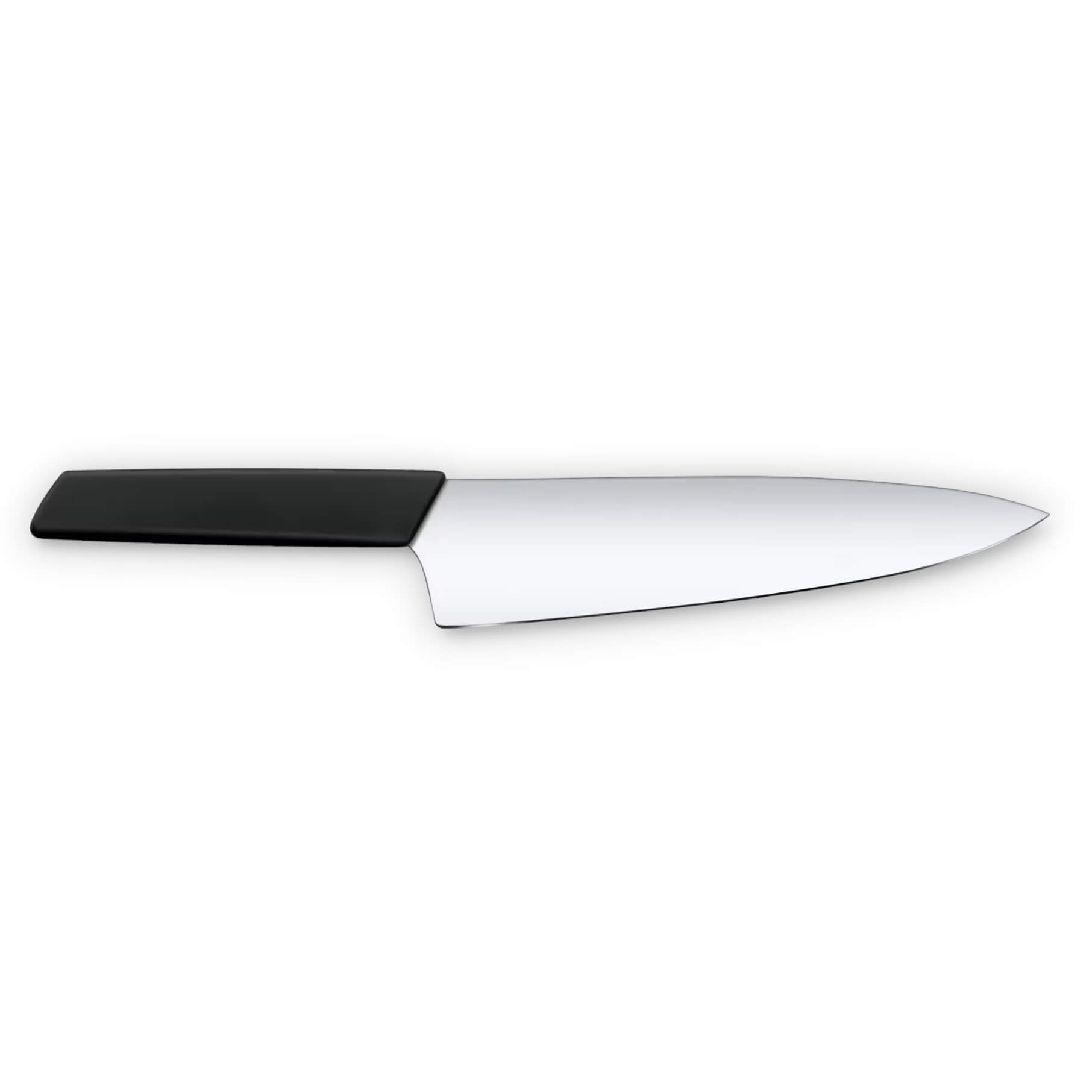 Cuchillo para chef Victorinox Swiss Modern con hoja ancha de 20 cm de filo liso y mango negro