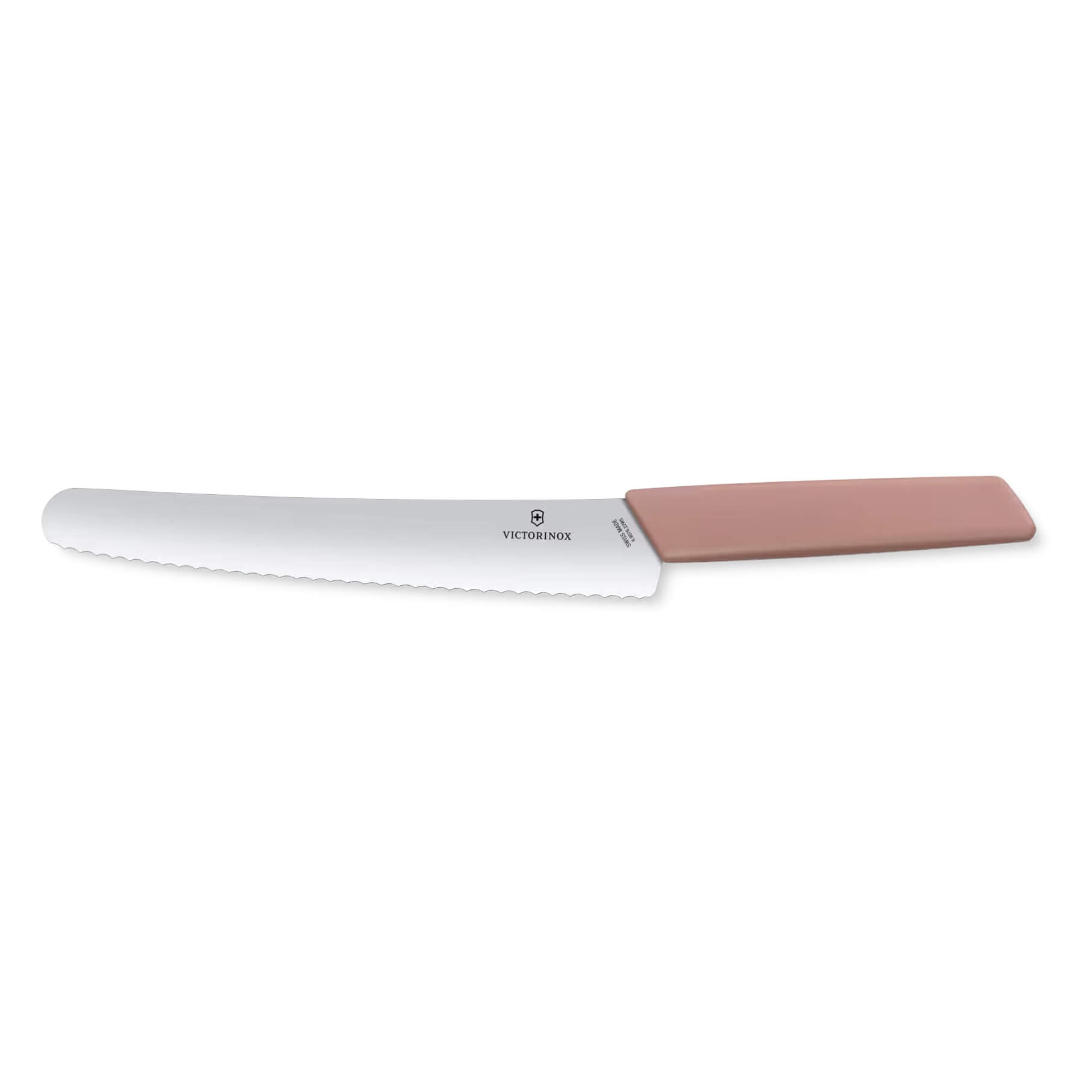 Cuchillo para pan y pastelería Victorinox Swiss Modern con hoja dentada de 22 cm y mango rosa