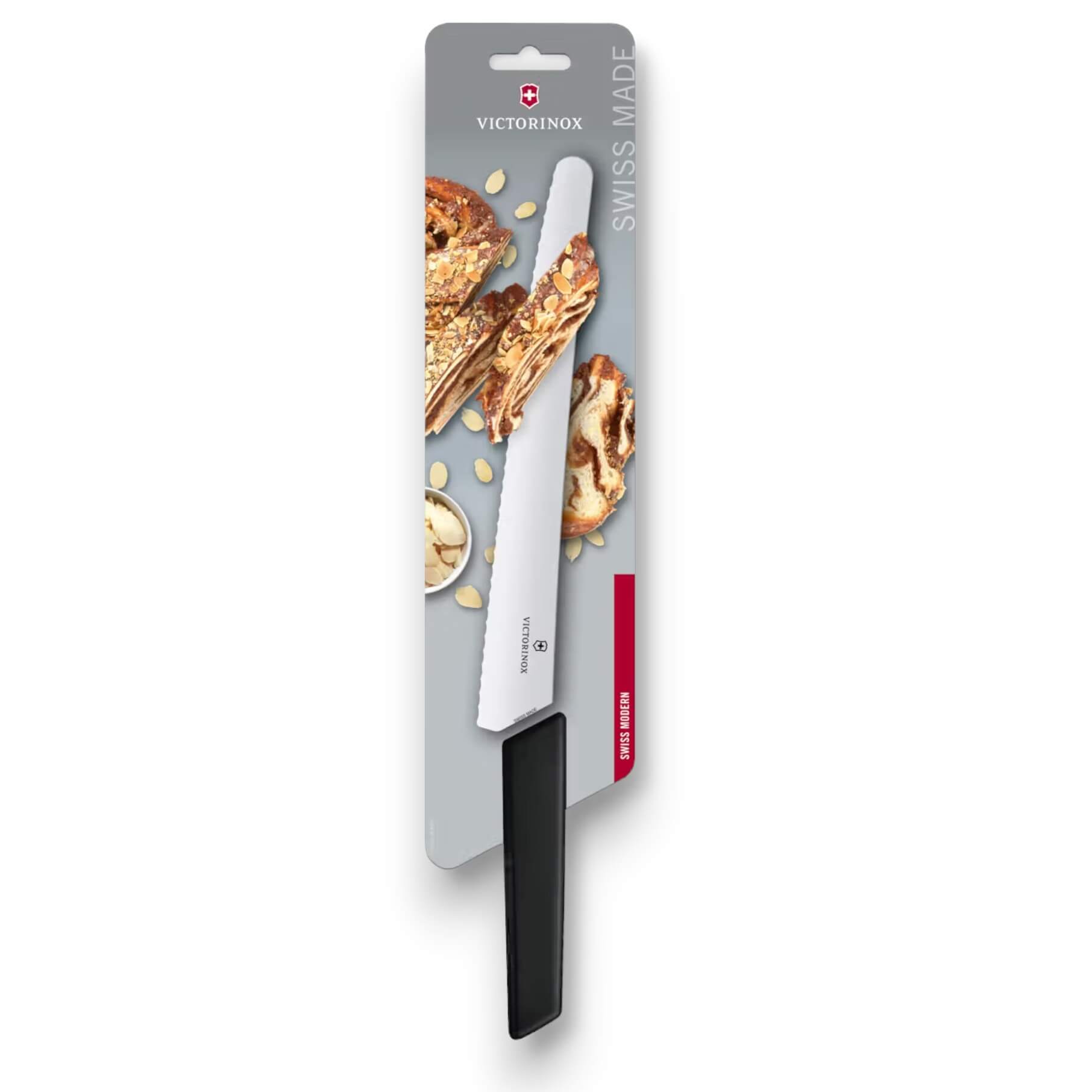 Faca para pão e pastelaria Victorinox Swiss Modern com lâmina serrilhada de 26 cm e cabo preto