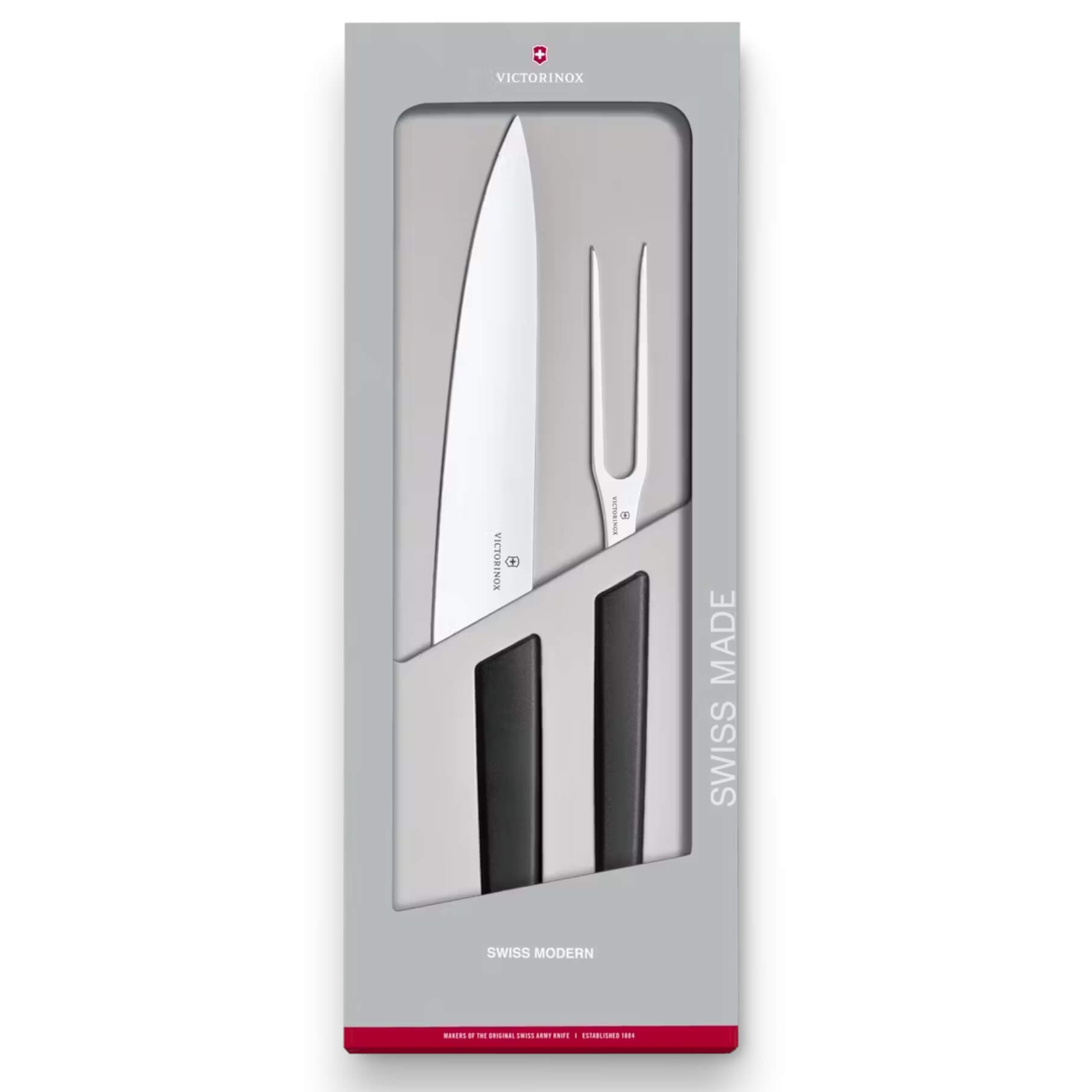 Victorinox Tranchierbesteck mit Kochmesser und scharzem Gabel