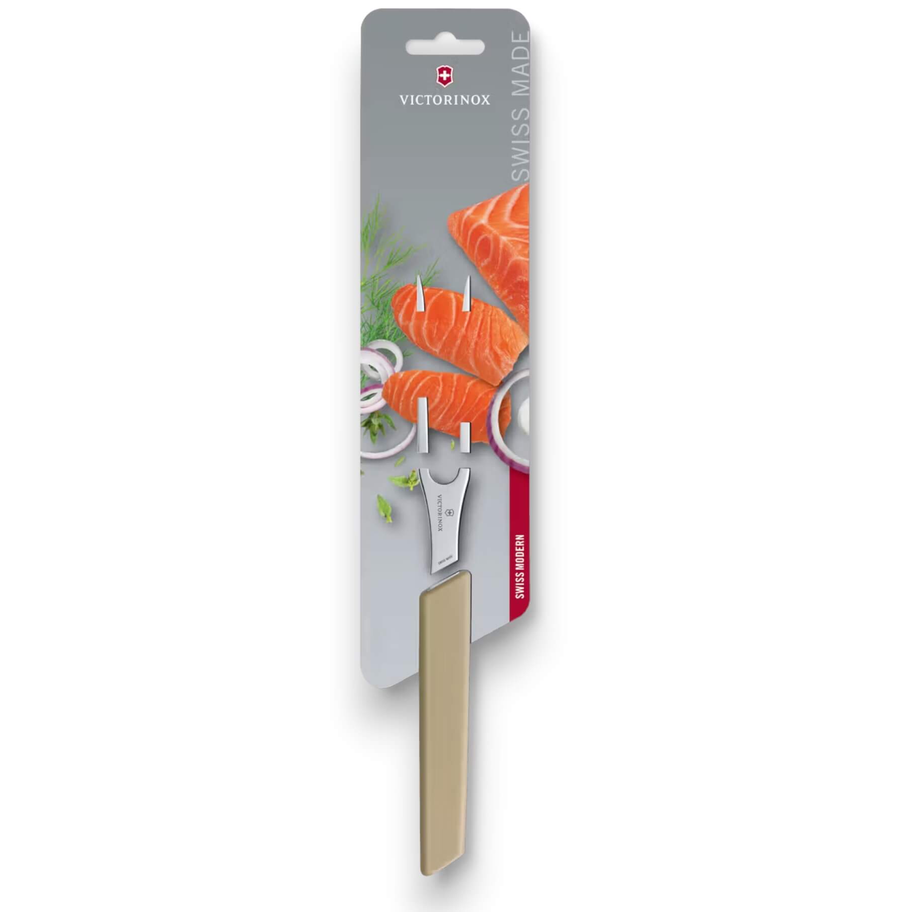Victorinox Swiss Modern 15 cm Tranchiergabel mit beigem Griff