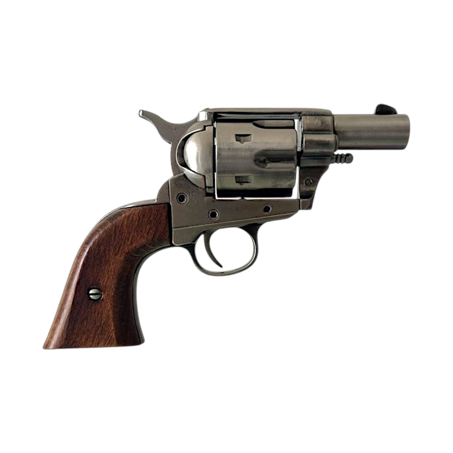 Colt Pocket USA 1873, polierte Nickeloberfläche mit Holzgriff