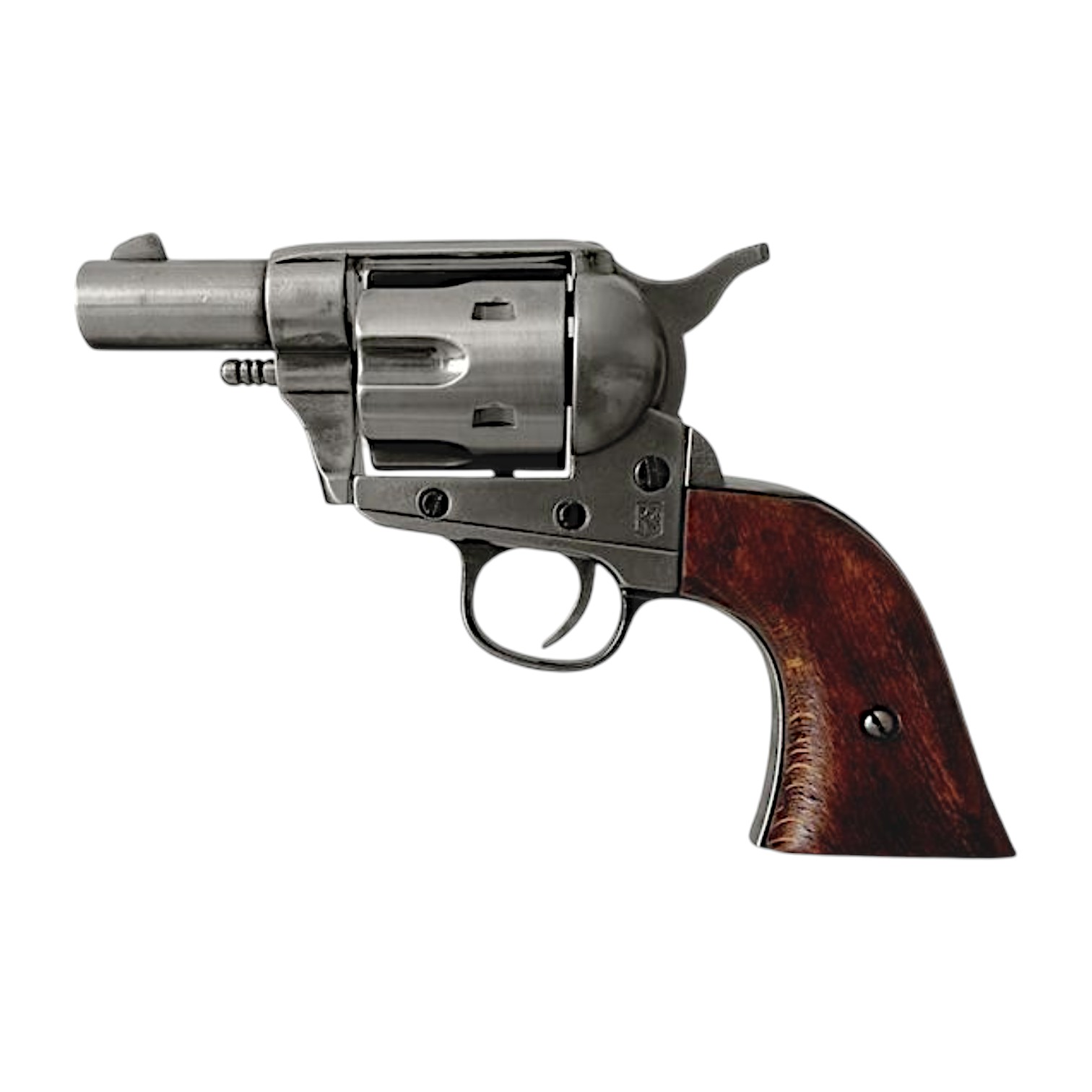 Colt Pocket USA 1873, polierte Nickeloberfläche mit Holzgriff