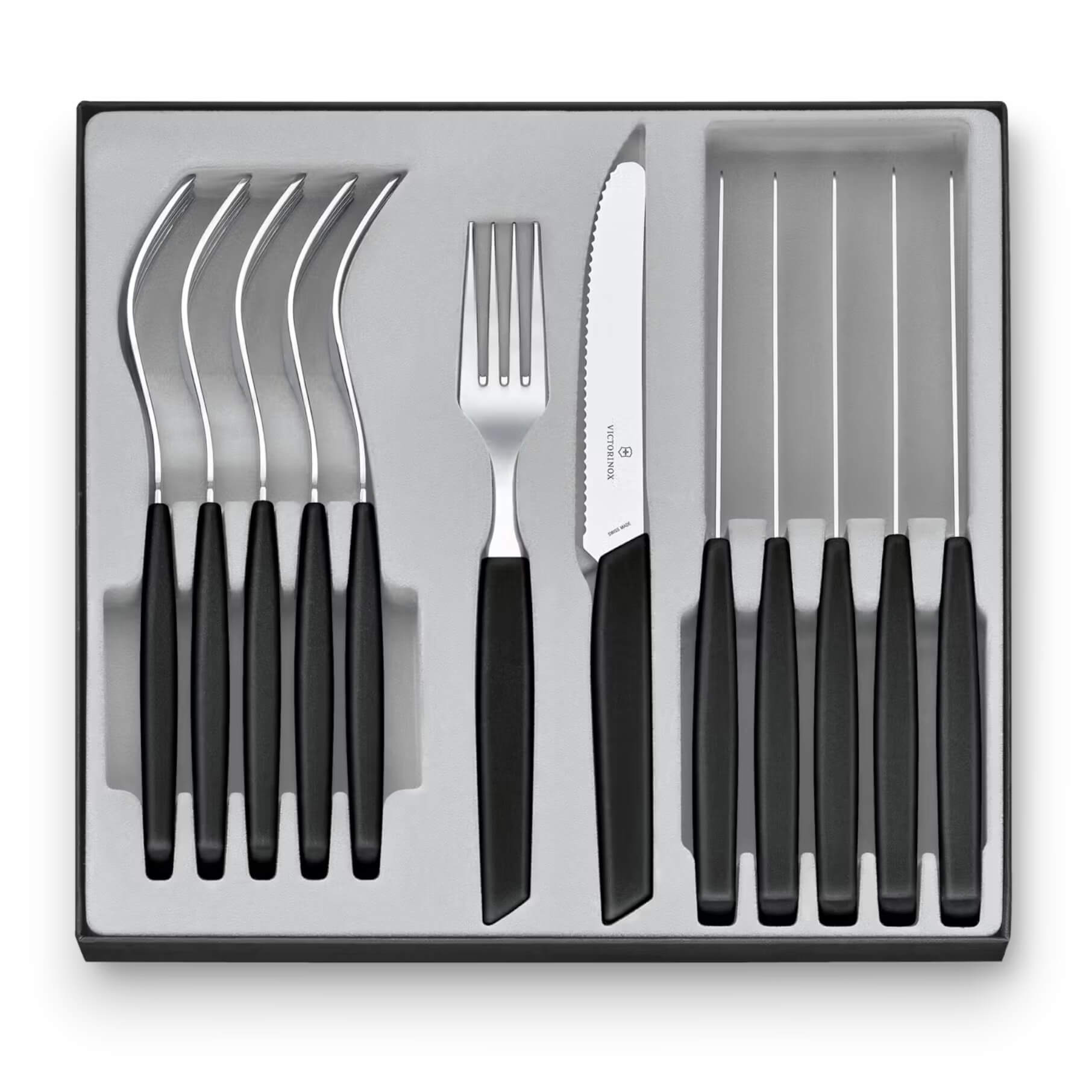 Set de cuchillos y tenedores Victorinox Swiss Modern con mango ne...