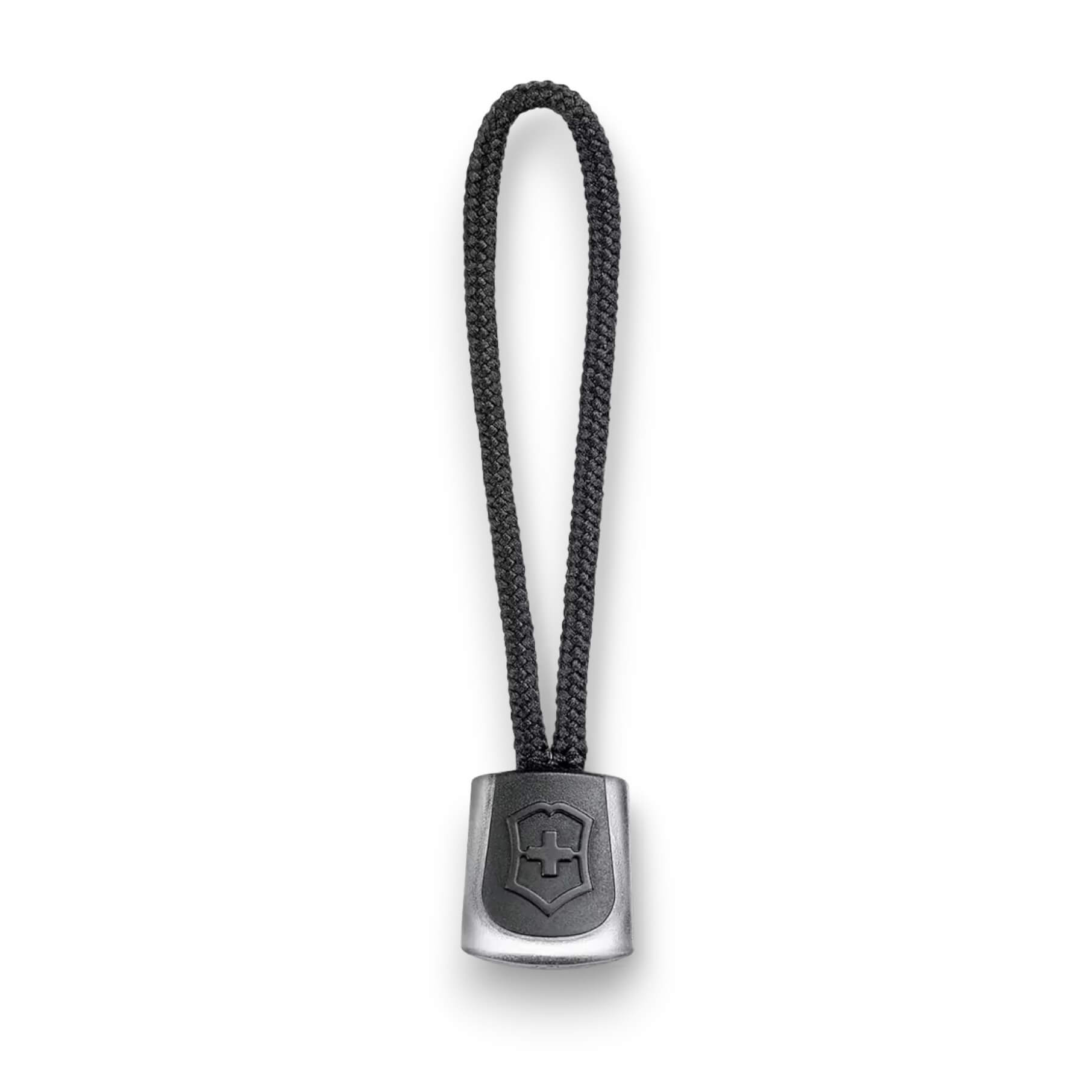 Lanière Victorinox en nylon noir avec poignée en caoutchouc