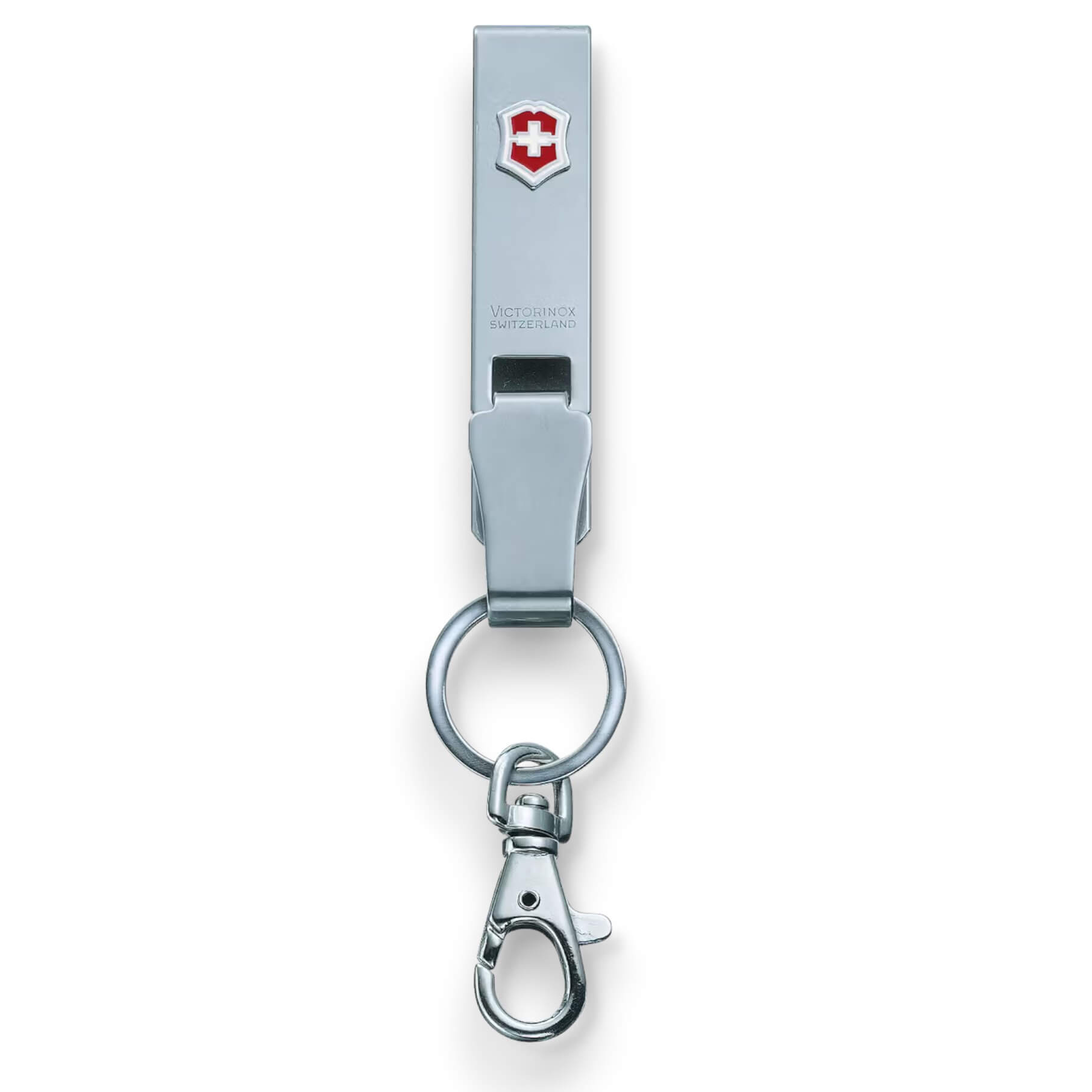 Porte-clés multi-clips Victorinox en acier inoxydable avec mousqu...
