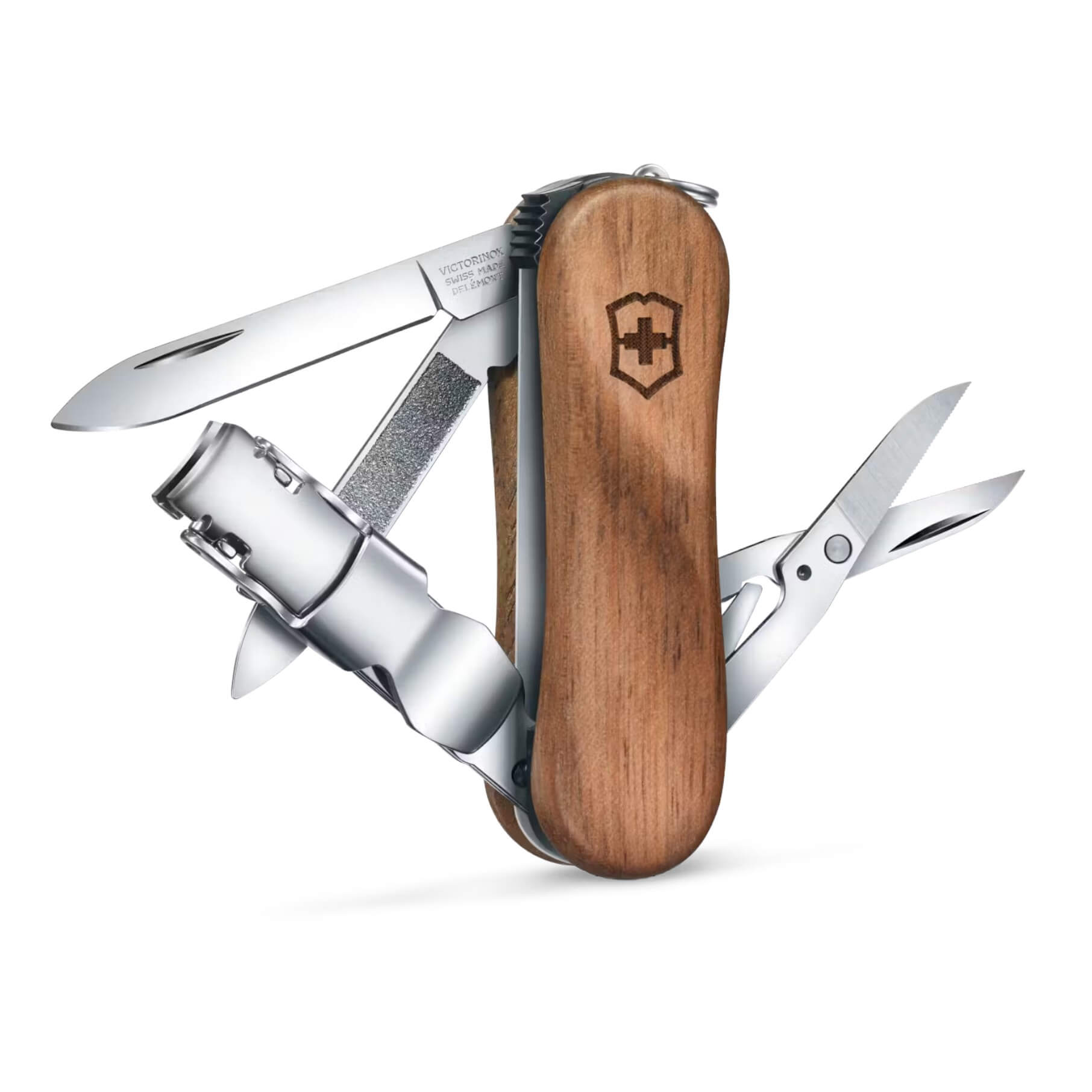 Couteau multifonction Victorinox Nail Clip 580 avec manche en bois de noyer, 6 fonctions