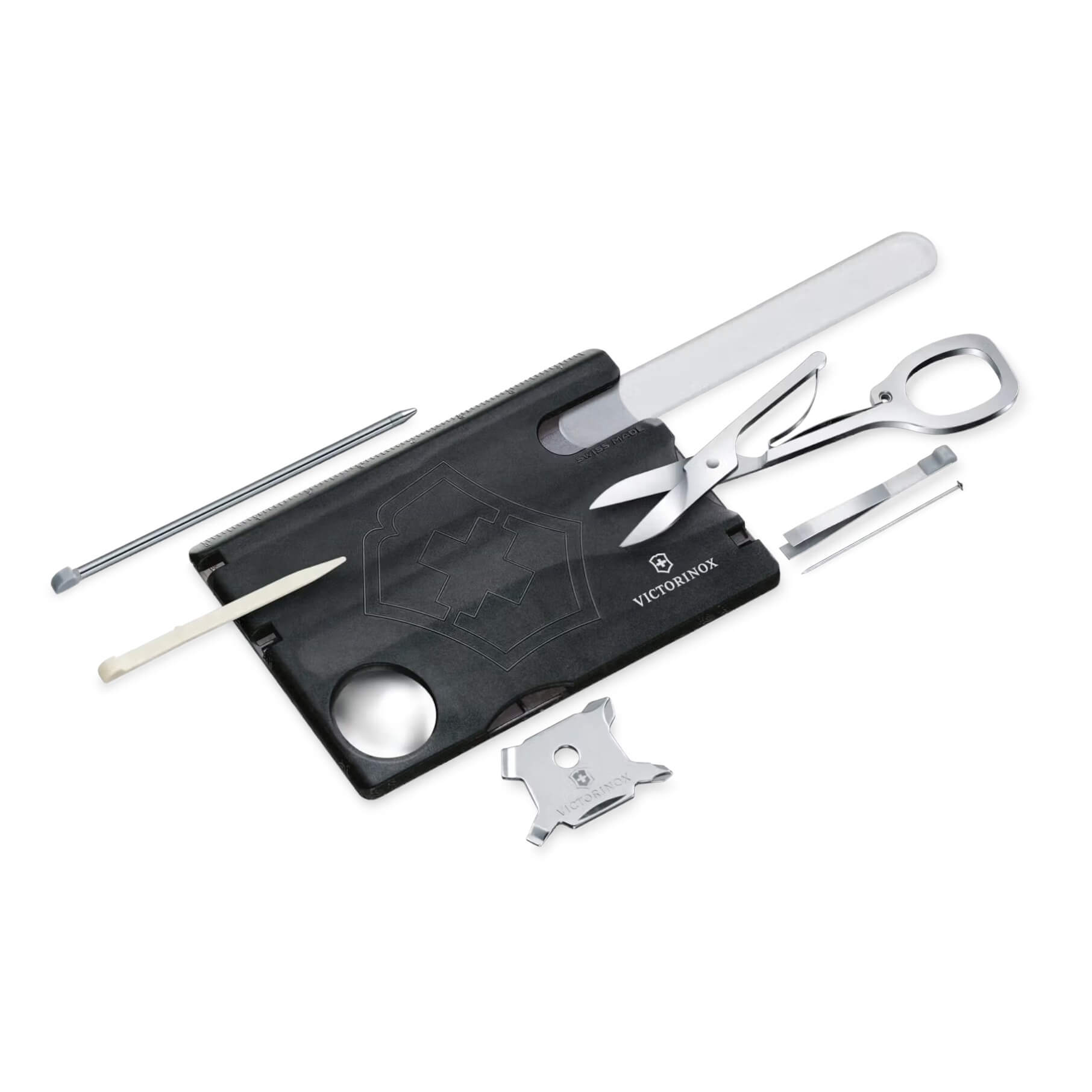 Tarjeta multiherramientas Victorinox Swiss Card Nailcare negro translúcido con 13 usos