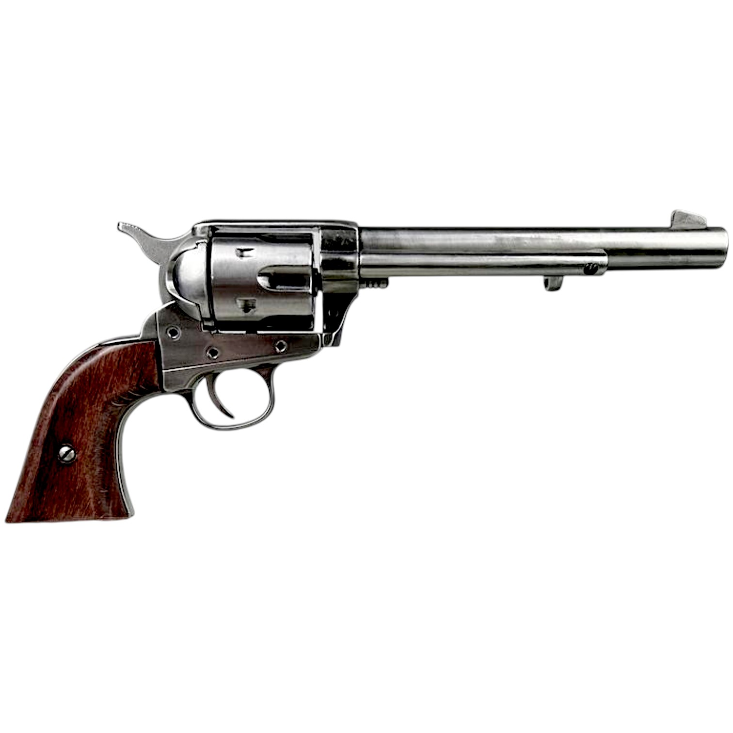 Revolver Colt Single Action 1873, poliertes Nickel, Holz