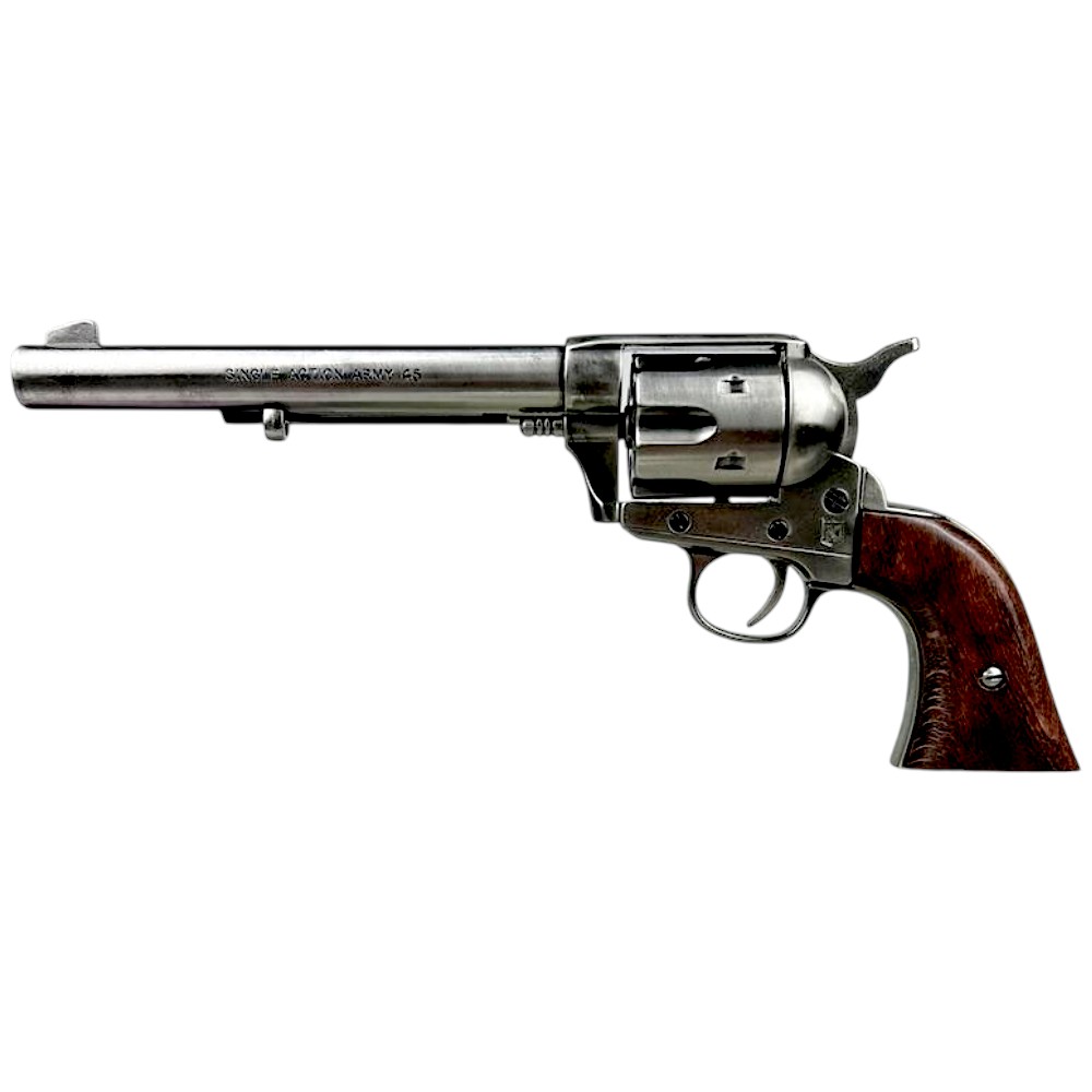 Revolver Colt Single Action 1873, poliertes Nickel, Holz