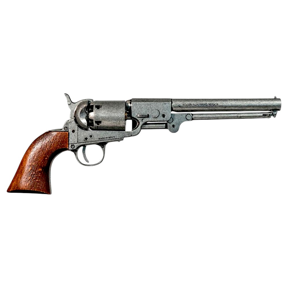Colt Navy Confederate 1862 Revolver, antikisiert, Holz