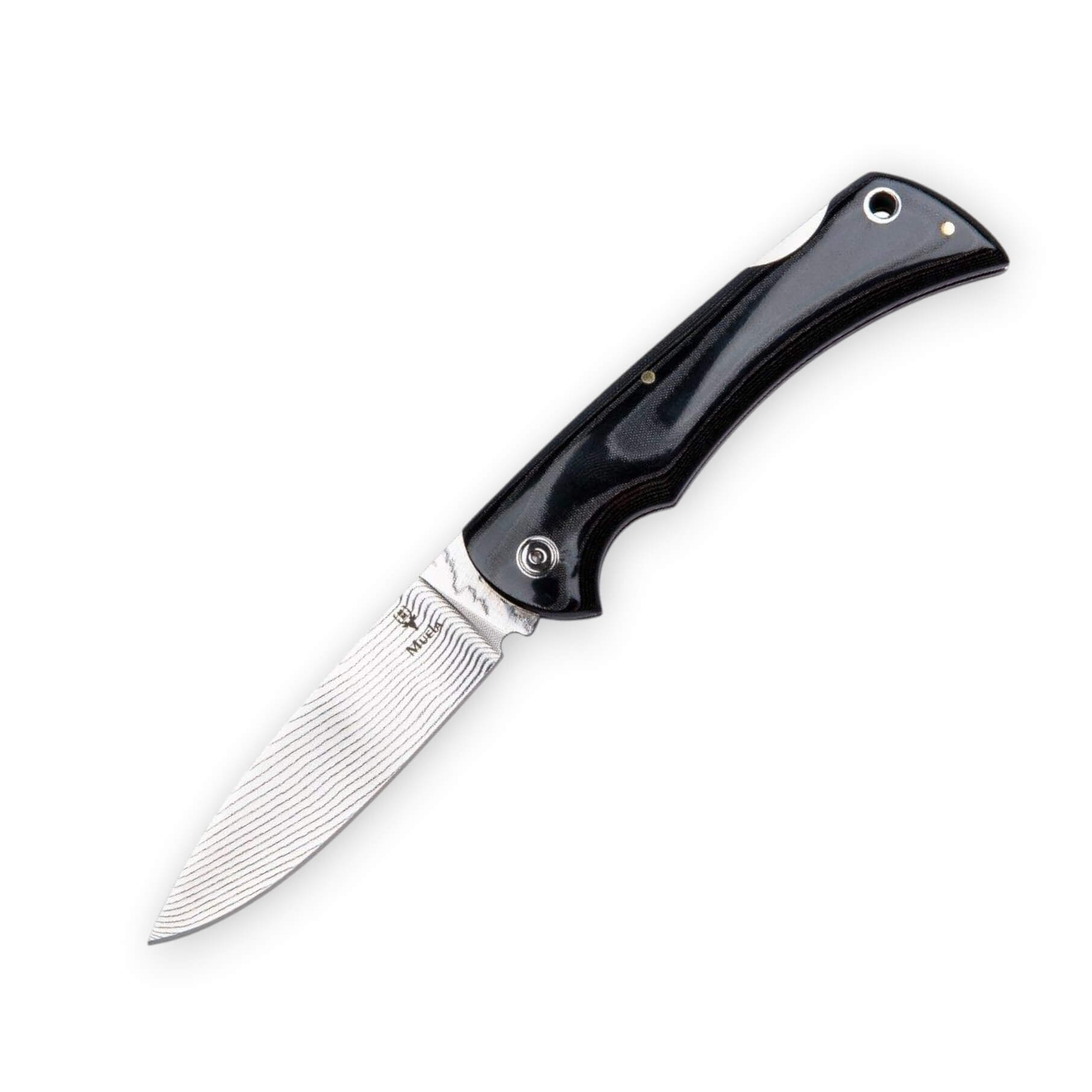 Pocket knife with a 9cm Damax steel blade and a black micarta han...