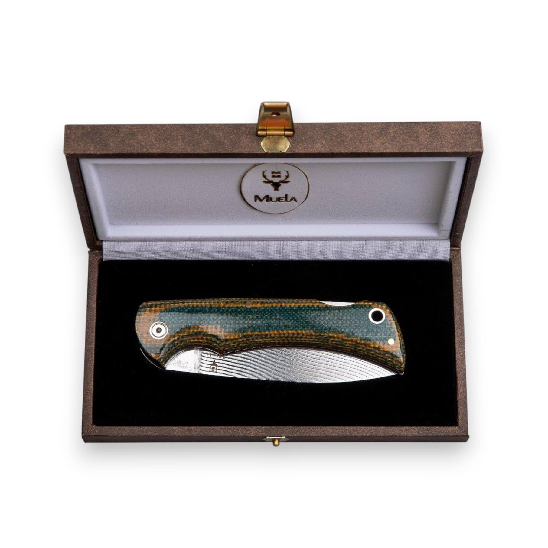 Pocket knife with a 9cm Damax steel blade and a black green handle