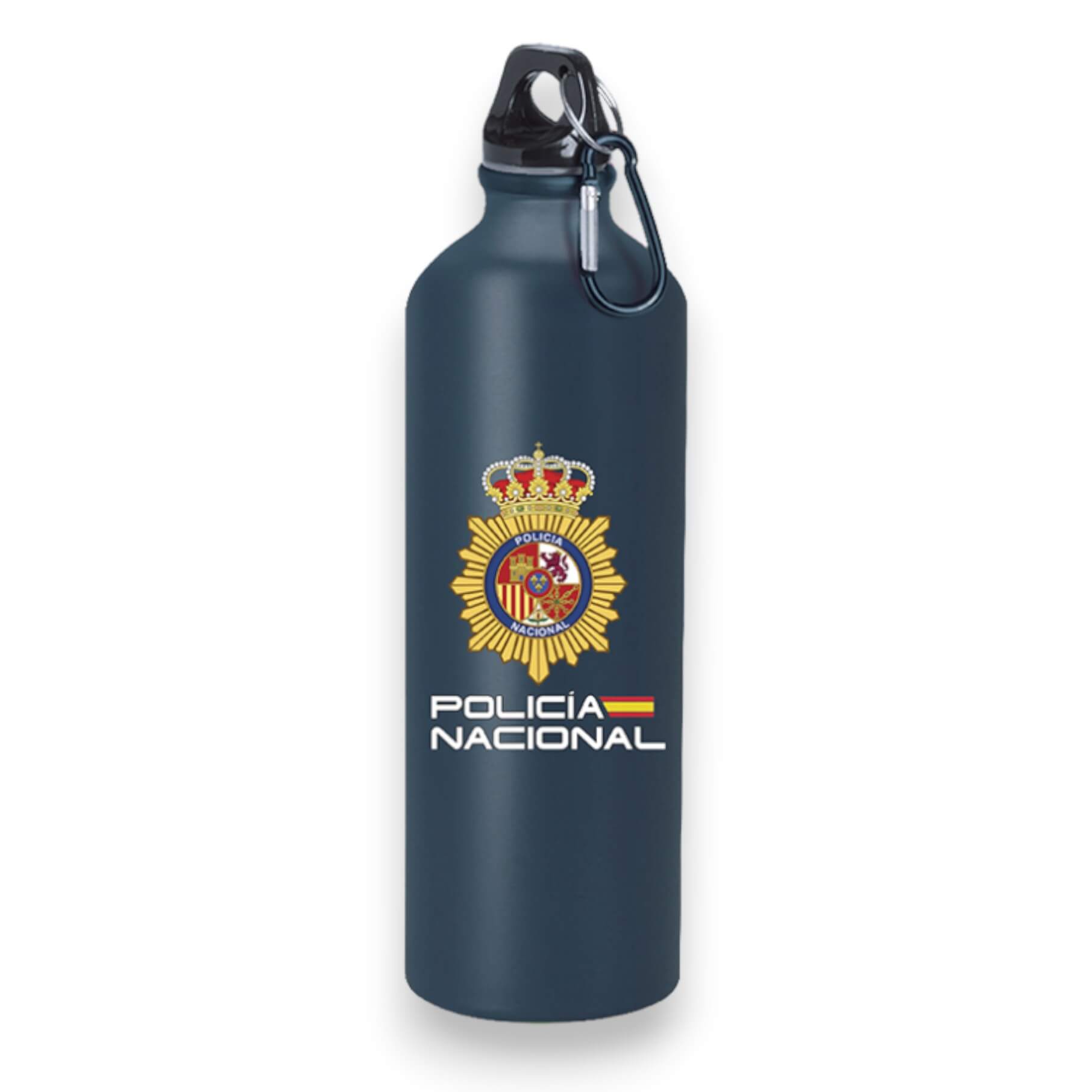 Borraccia in alluminio blu navy con logo della Polizia Nazionale,...