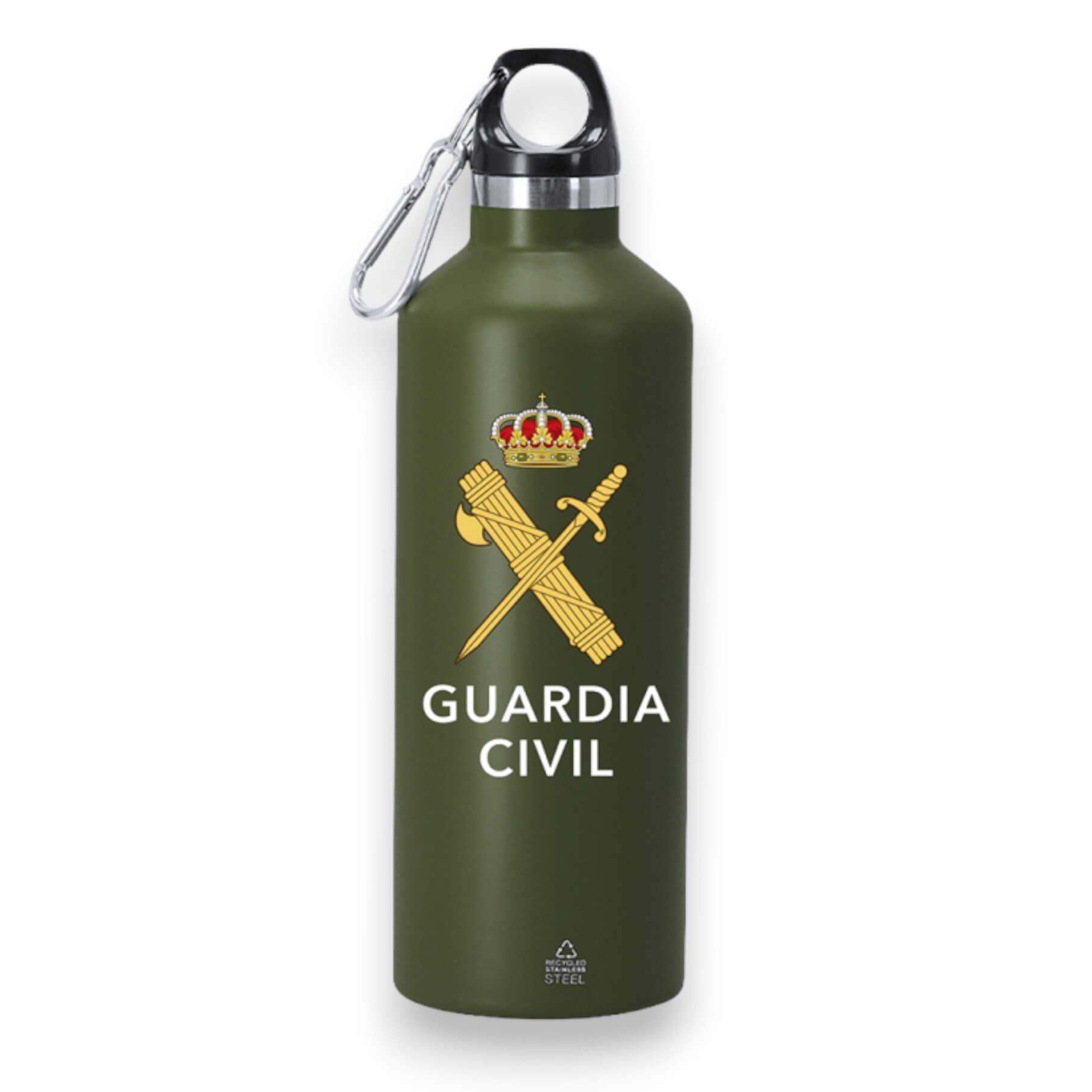 Tanica in acciaio verde, marca Guardia Civil, con capacità di 500...