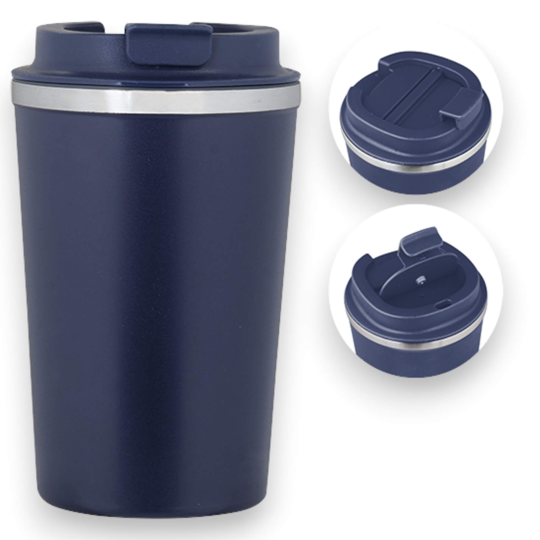 Caneca térmica azul marinho em aço inoxidável com capacidade de 3...