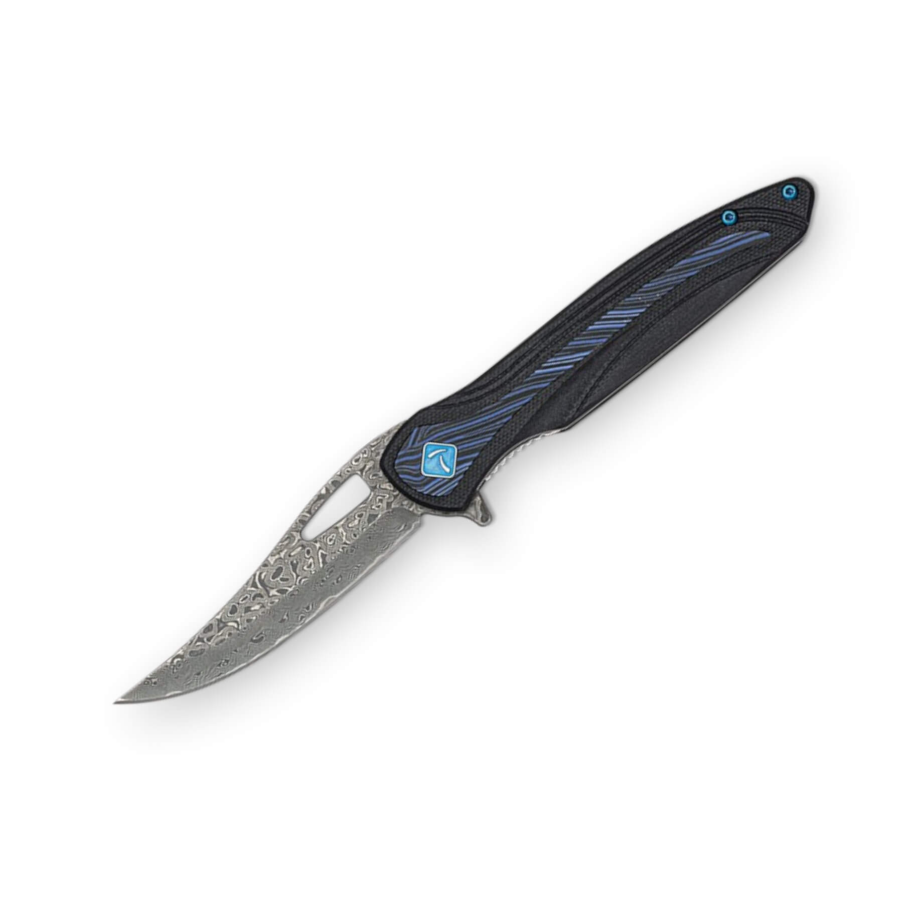 Navaja táctica Tokisu con mango de G10 damascus y hoja de acero d...
