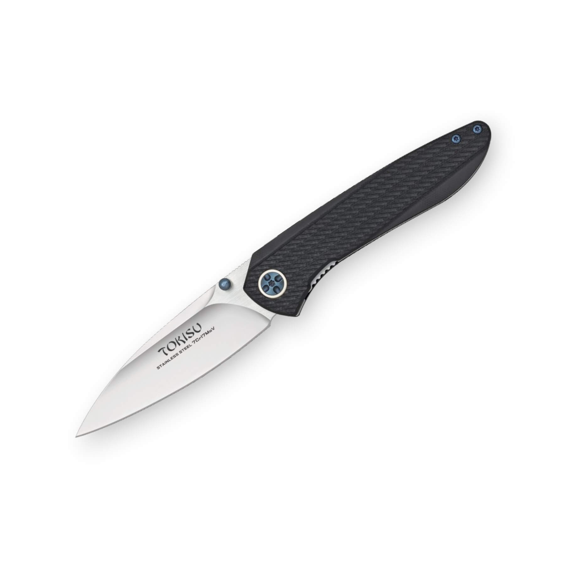 Navaja Tokisu con hoja de 9 cm de acero inox y mango de G10 negro...