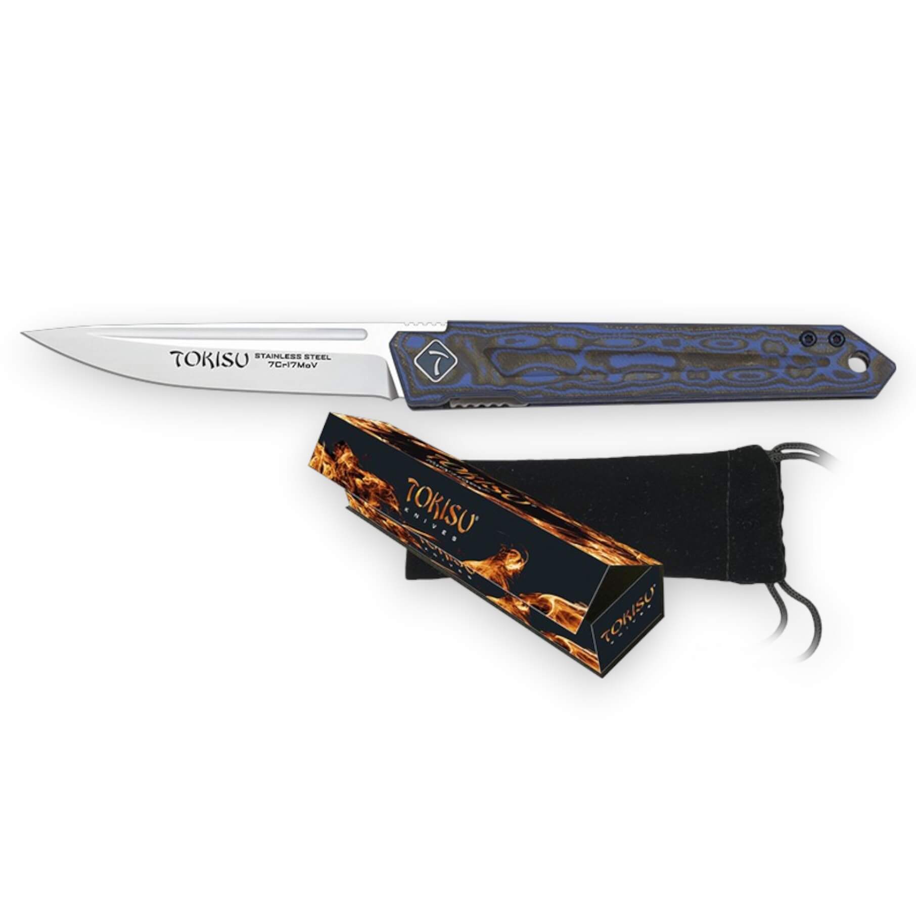Navaja japonesa Tokisu con hoja recta de 8.8 cm de acero inox y mango de mikarta