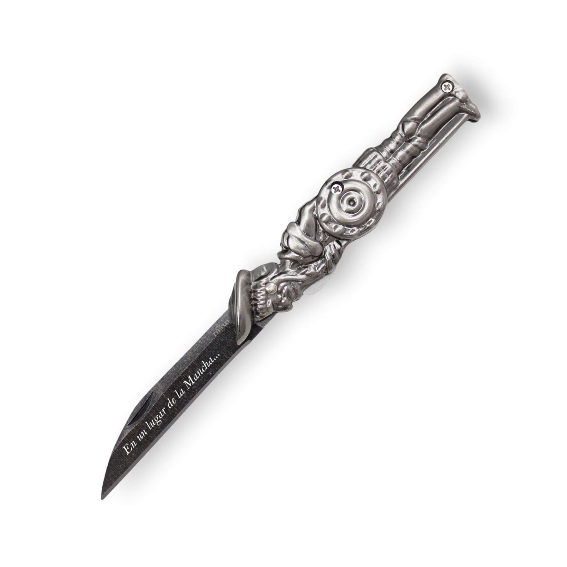 Taschenmesser mit Don-Quijote-Griff, Klinge aus antiksilbernem Za...