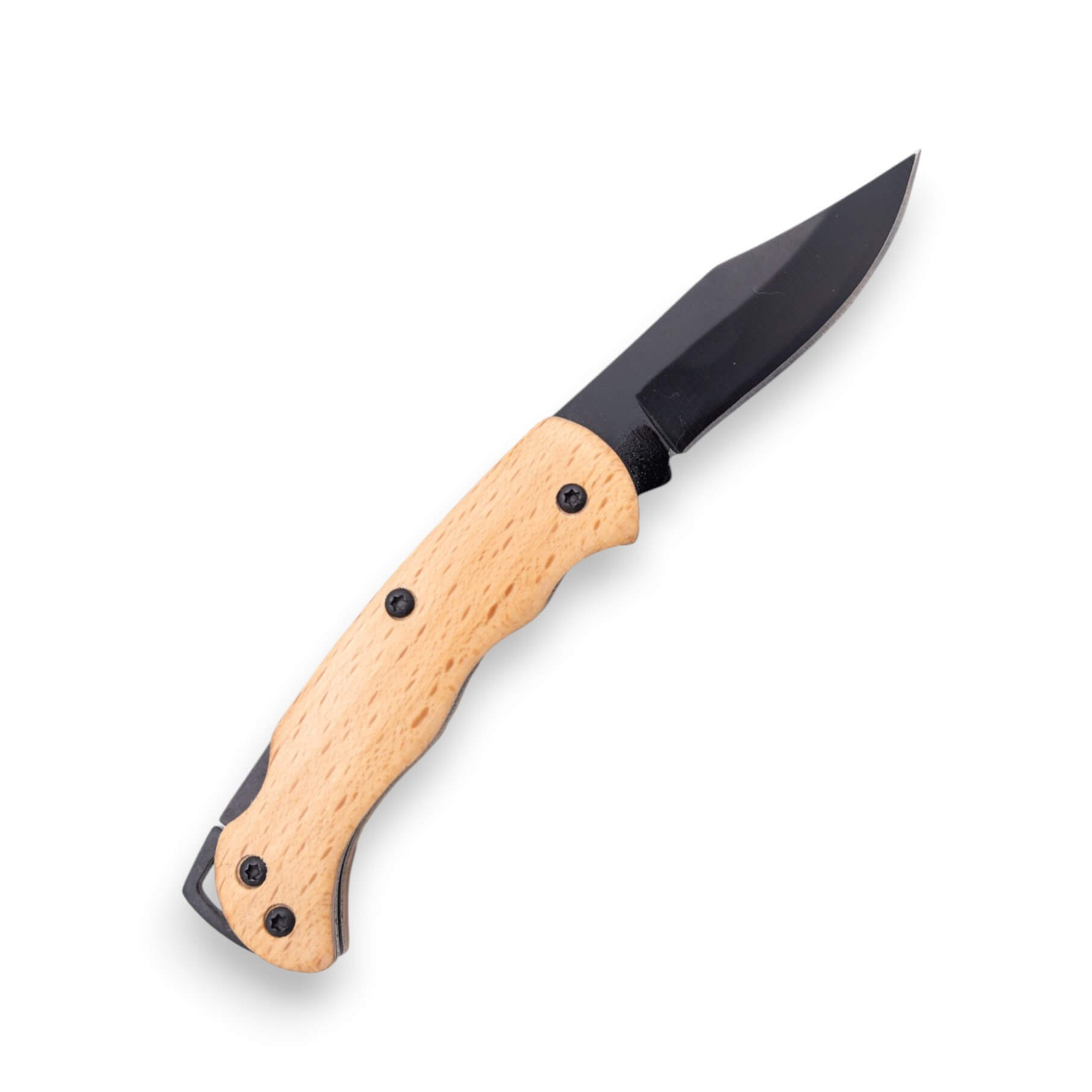 Packung mit 24 Messern aus Ahornholz mit 5,6 cm langer schwarzer Klinge