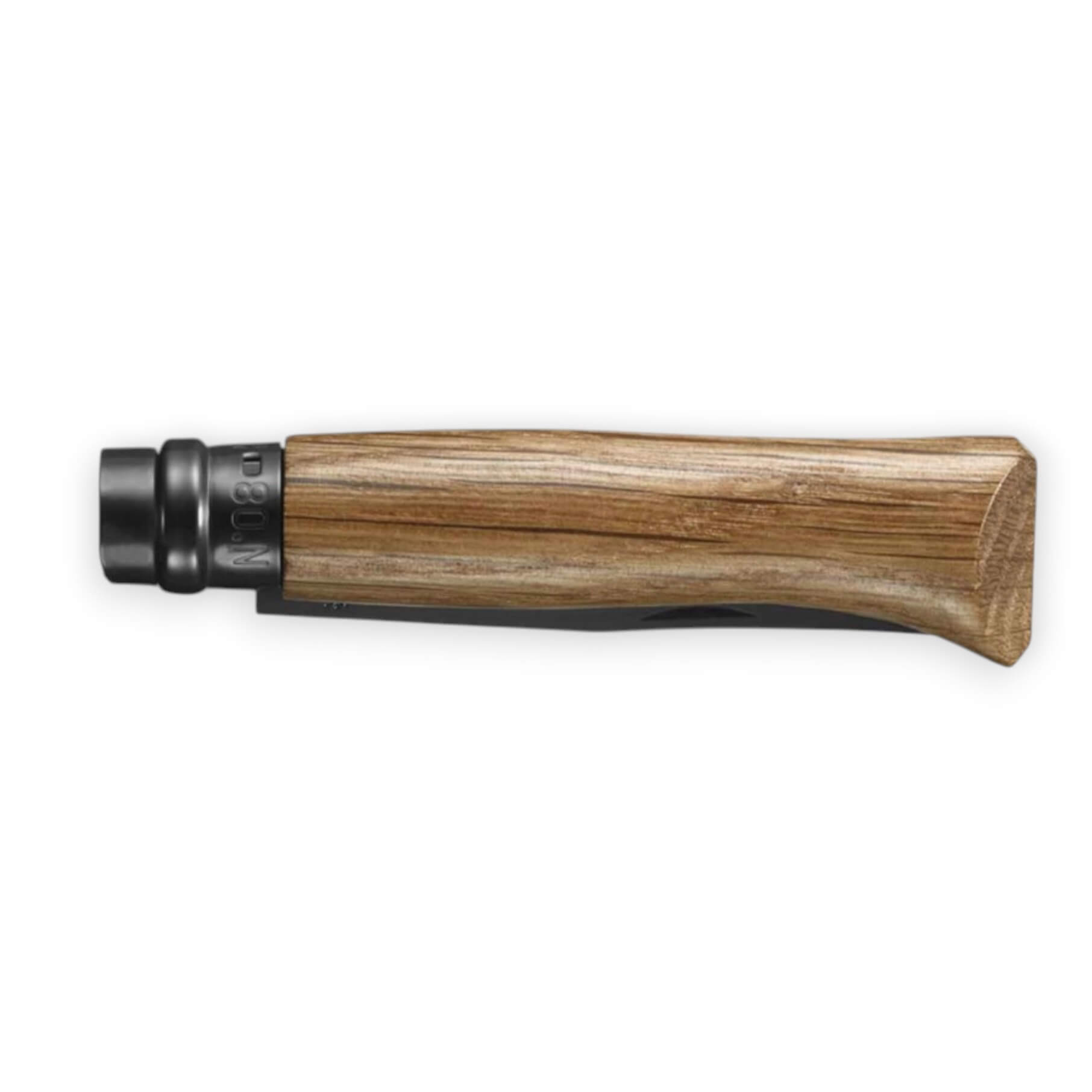 Opinel Klappmesser in Schwarz mit Eichenholzgriff und 8,5 cm langer schwarzer Klinge