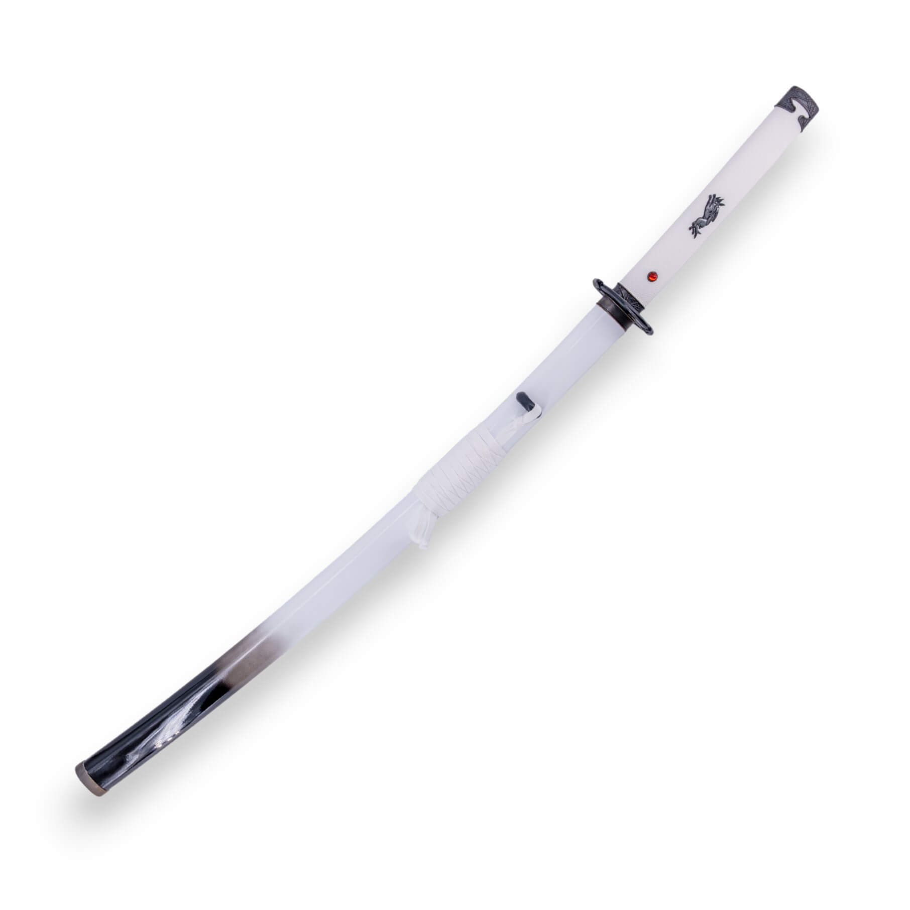 Katana Ghost of Yotei de 102 cm con vaina blanca y negra