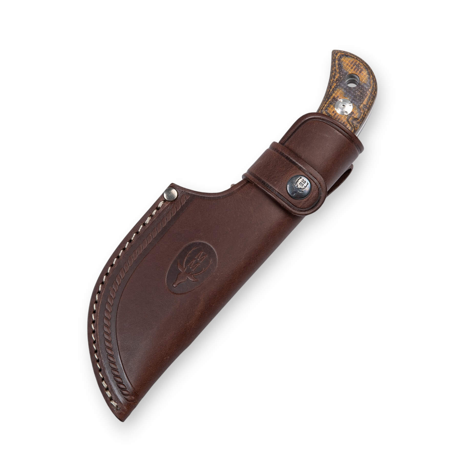 Faca de desossar Grizzly 12J Muela com cabo de micarta de juta castanho-mostarda