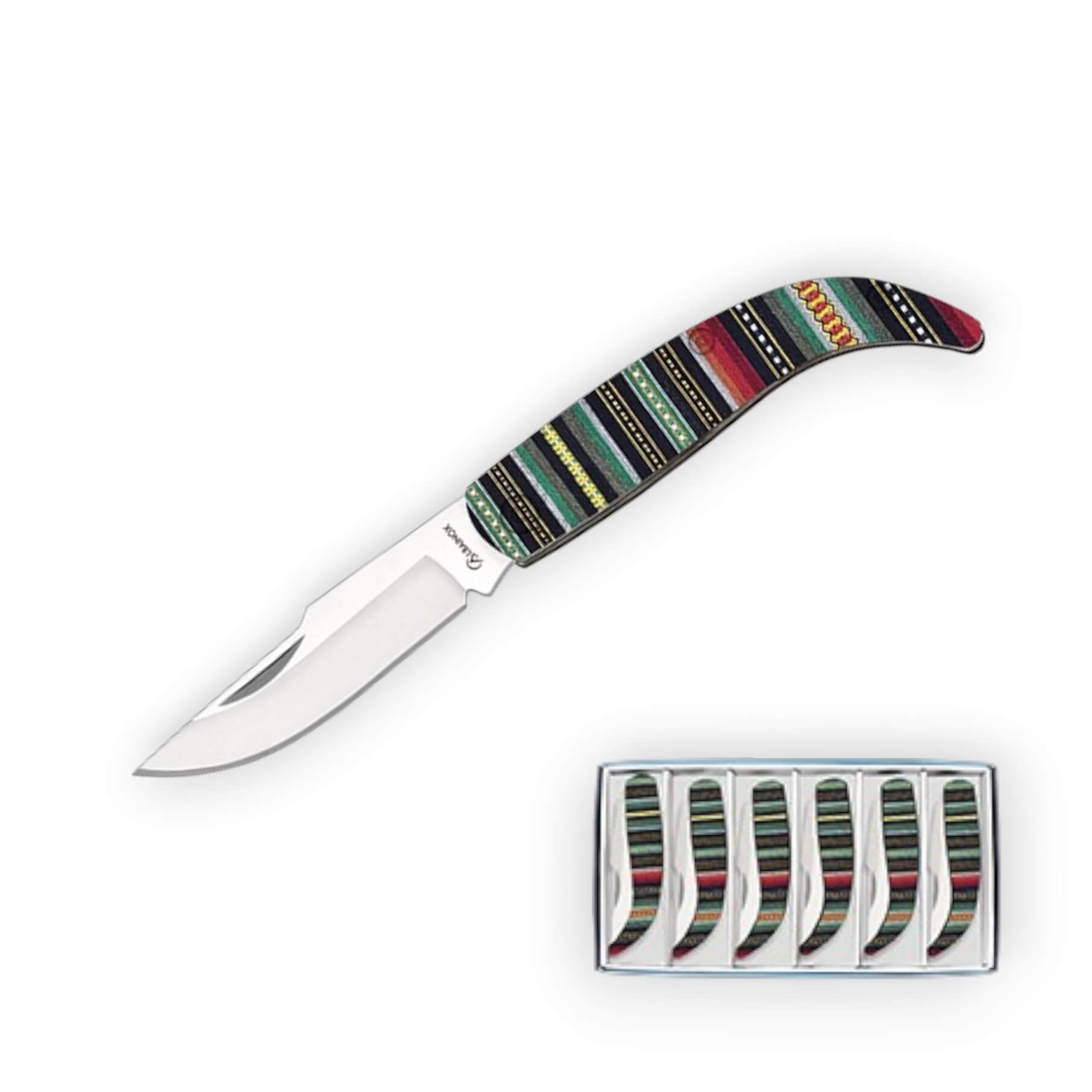 6-teiliges Klappmesserset mit Aluminiumgriff, Griff aus Manchegan...