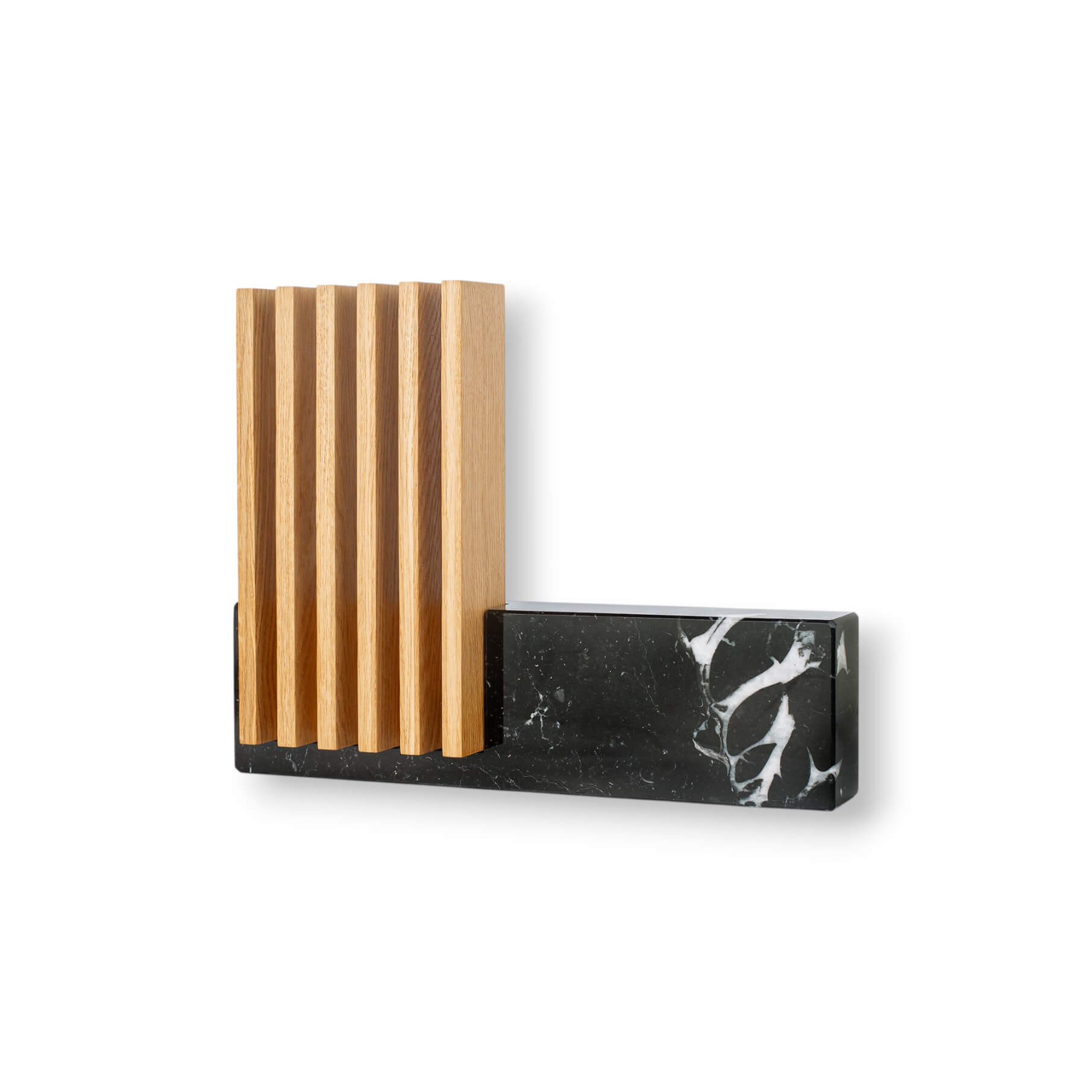 Bloc à couteaux Petra Arcos en bois et pierre 280 x 364 x 78 mm