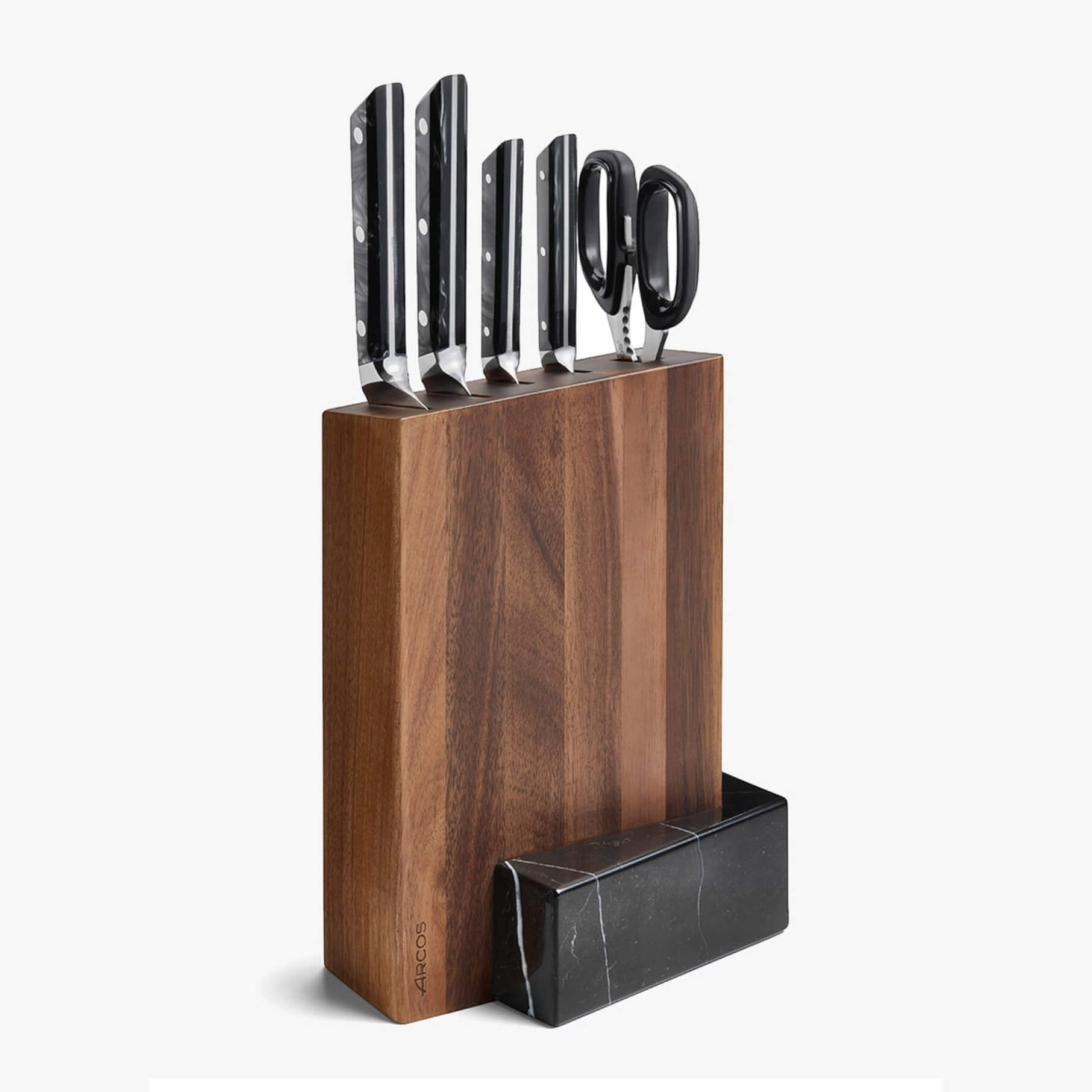 Set de cuisine Arcos 4 pièces série Eclipse + Ciseaux + Support e...