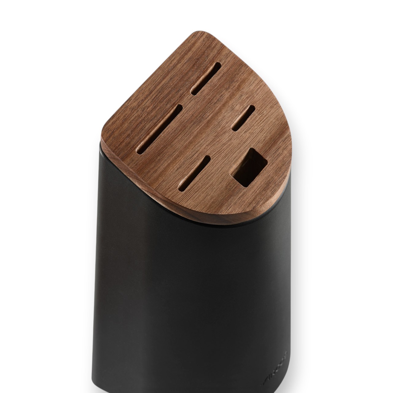 Bloc à couteaux Arcos Universal noir avec couvercle en bois d'acacia