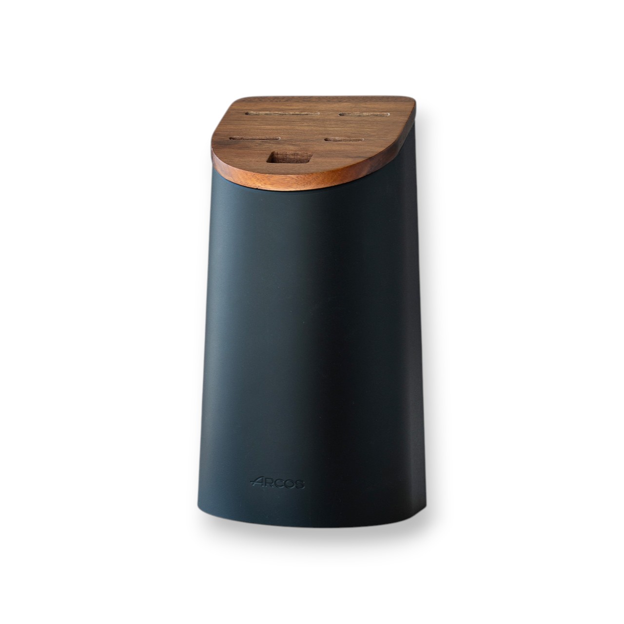 Bloc à couteaux Arcos Universal noir avec couvercle en bois d'acacia