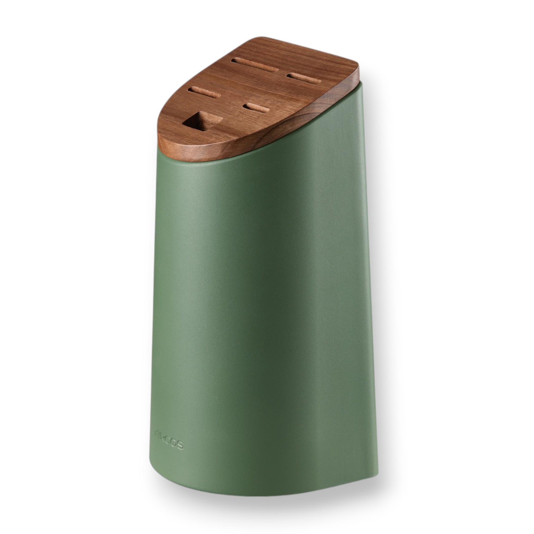 Bloc à couteaux Arcos vert avec couvercle en bois d'acacia