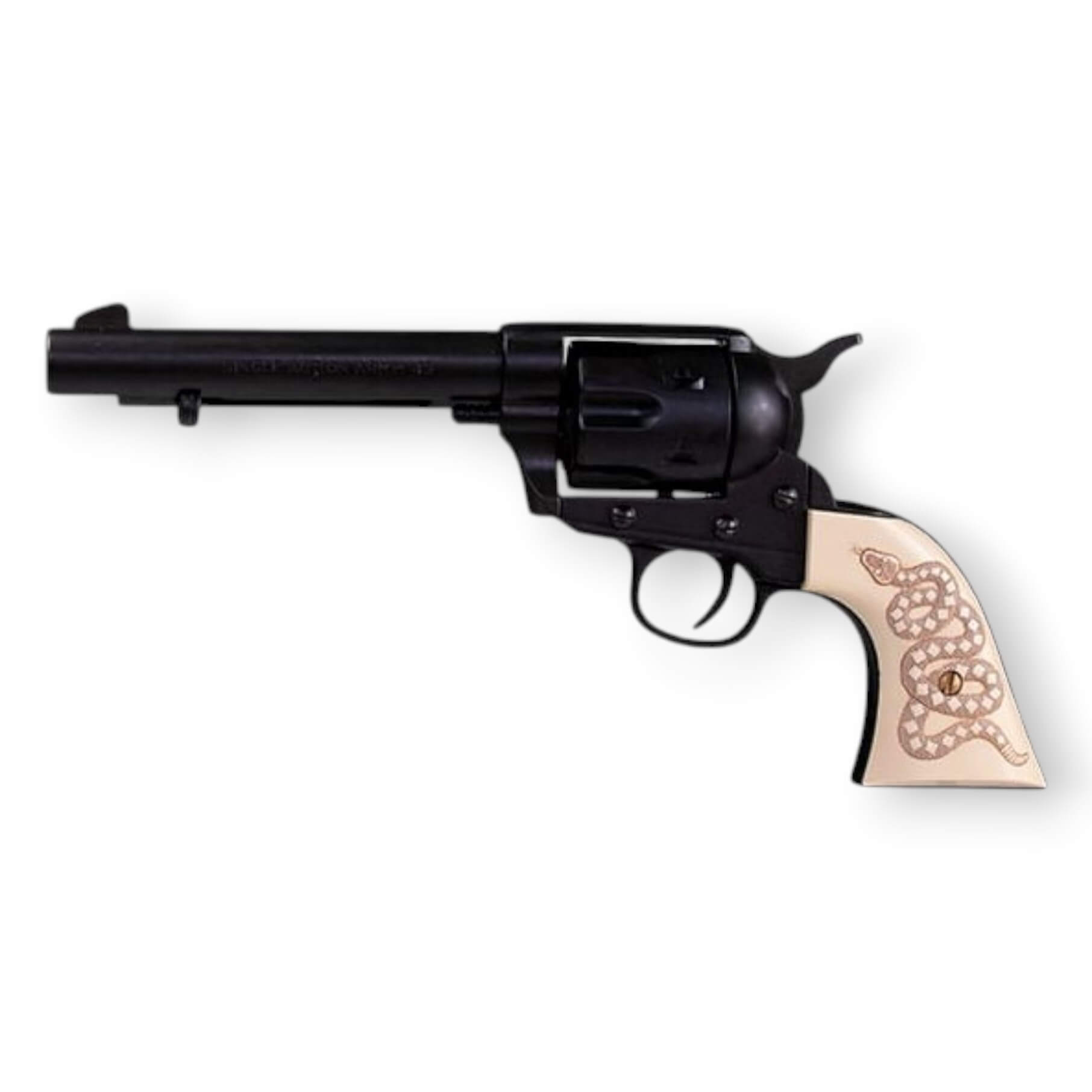 Replik-Revolver Peacemaker Colt 45 5,5" USA 1873, schwarz mit Schlangenmotiv