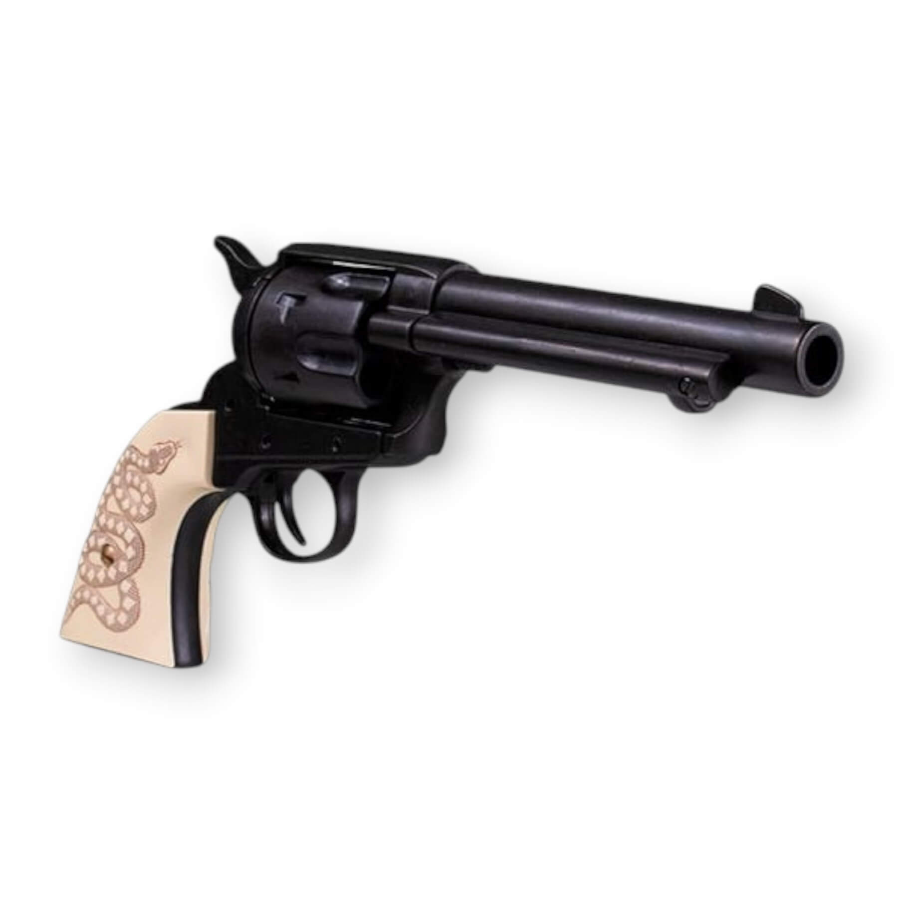 Replik-Revolver Peacemaker Colt 45 5,5" USA 1873, schwarz mit Schlangenmotiv
