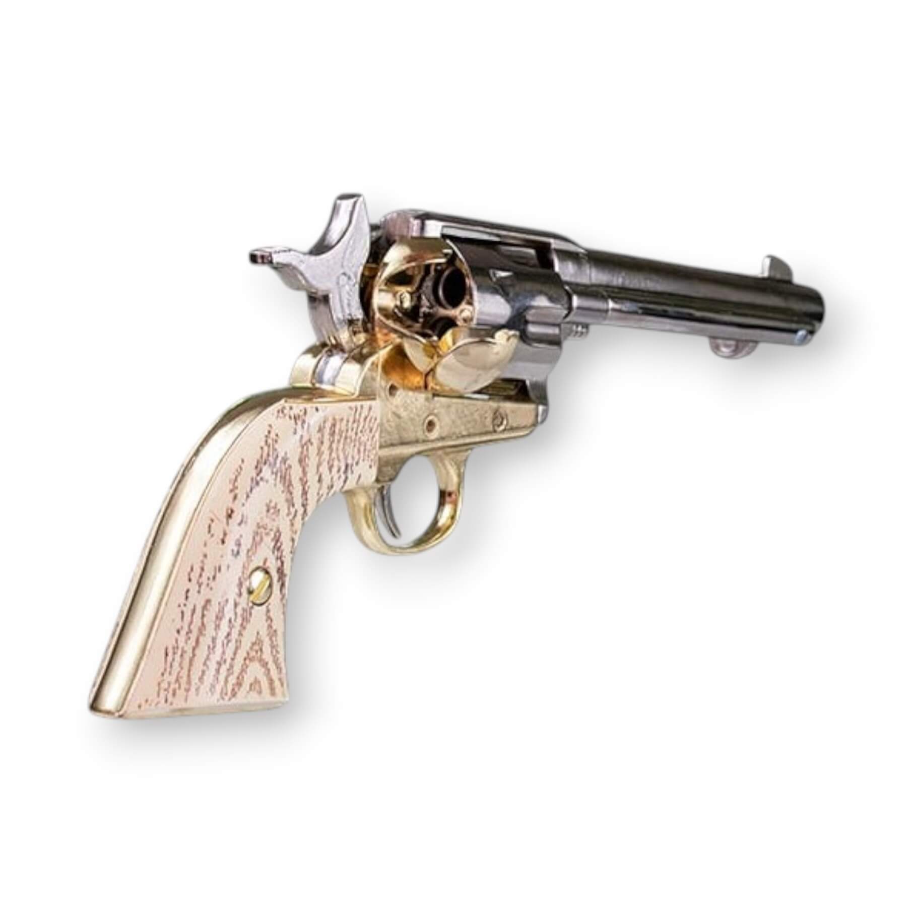 Replik-Revolver Peacemaker Colt 45 5,5" USA 1873, vernickelt, mit Griffschalen in Elfenbeinoptik