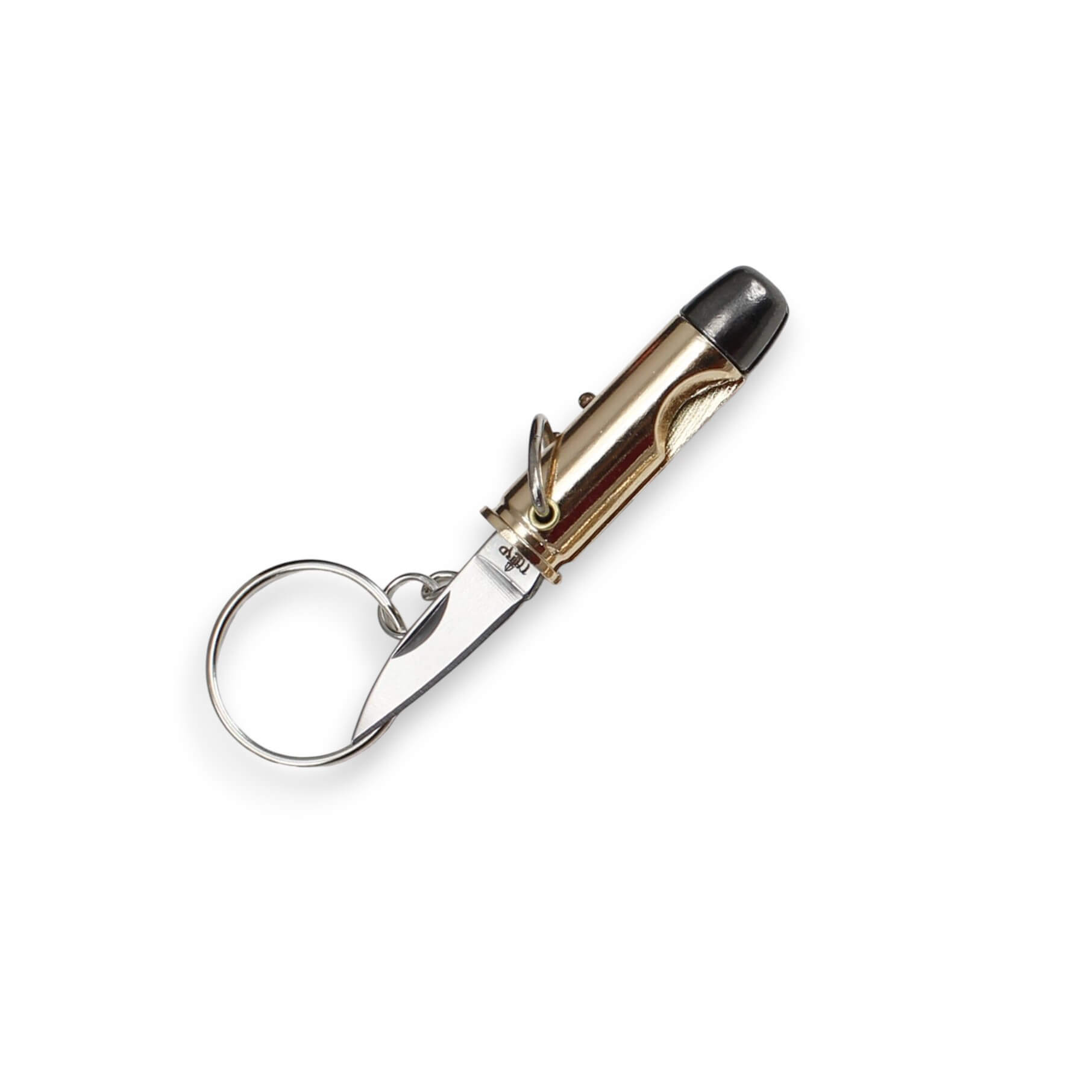Schlüsselanhänger-Taschenmesser in Patronenform mit glänzender 3-...