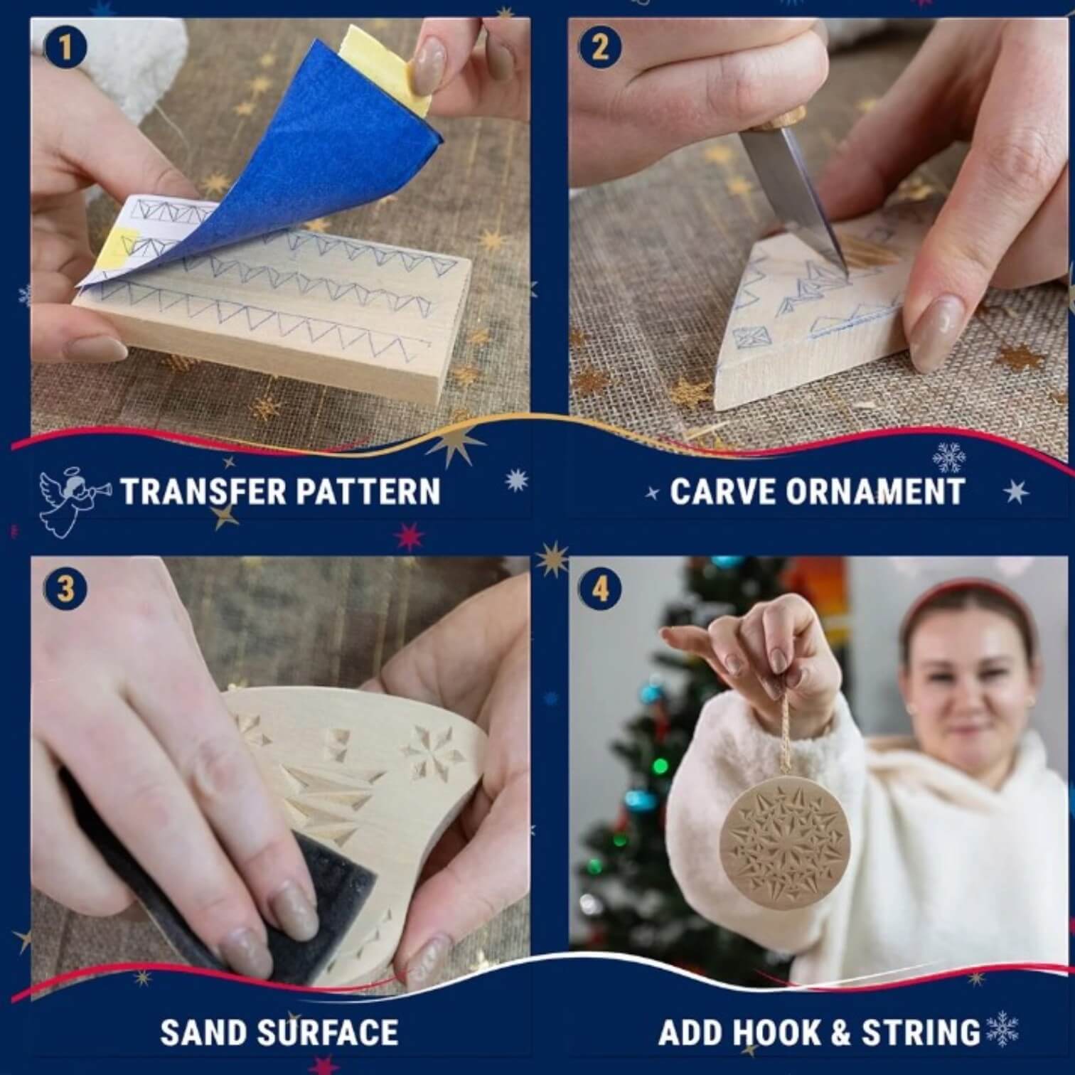 Schnitzset für Weihnachtsschmuck von BeaverCraft