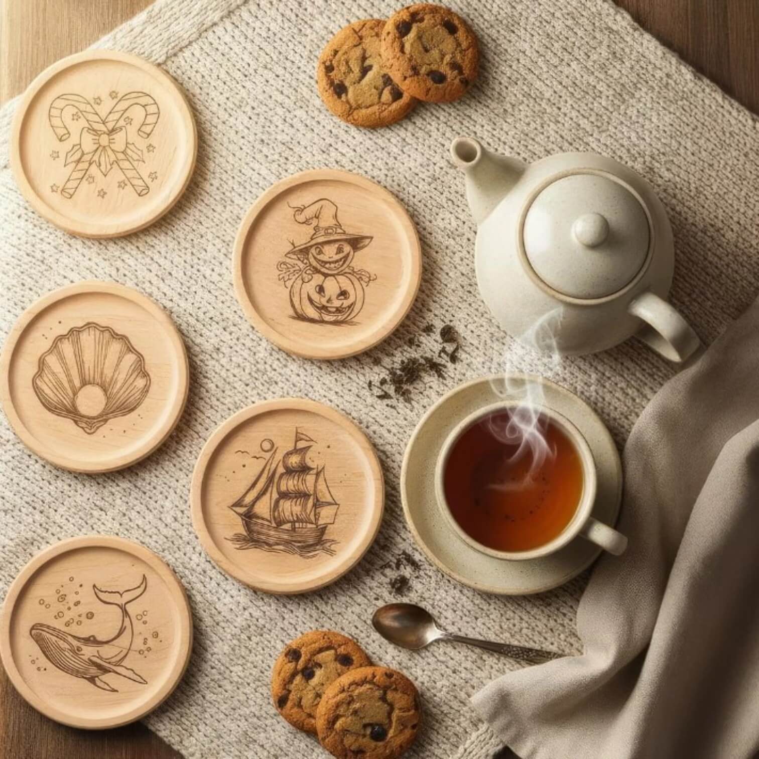 BeaverCraft Brandmalerei-Set für Holzuntersetzer