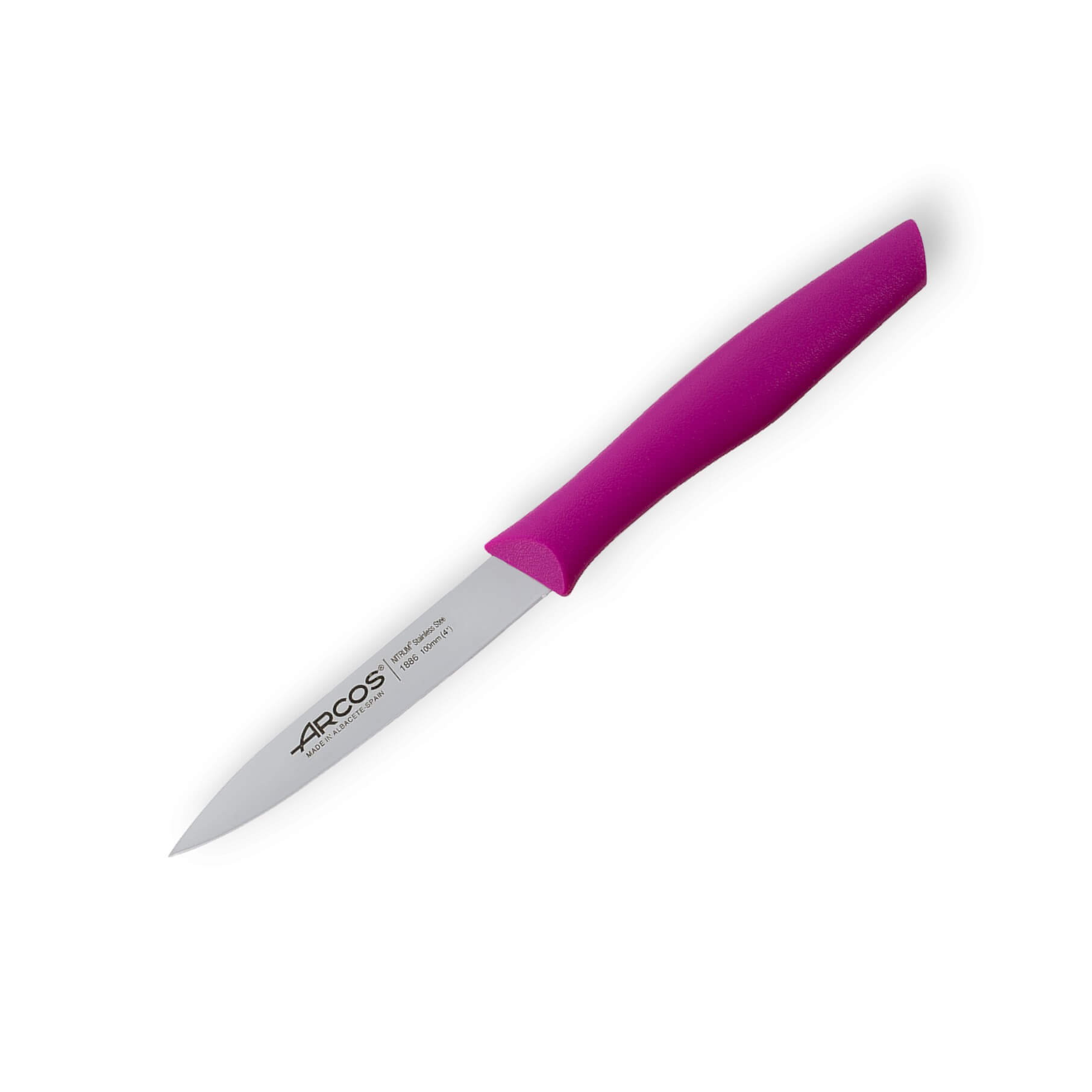 Lot de 3 couteaux d'office série Nova (rose, vert et blanc), lame de 10 mm