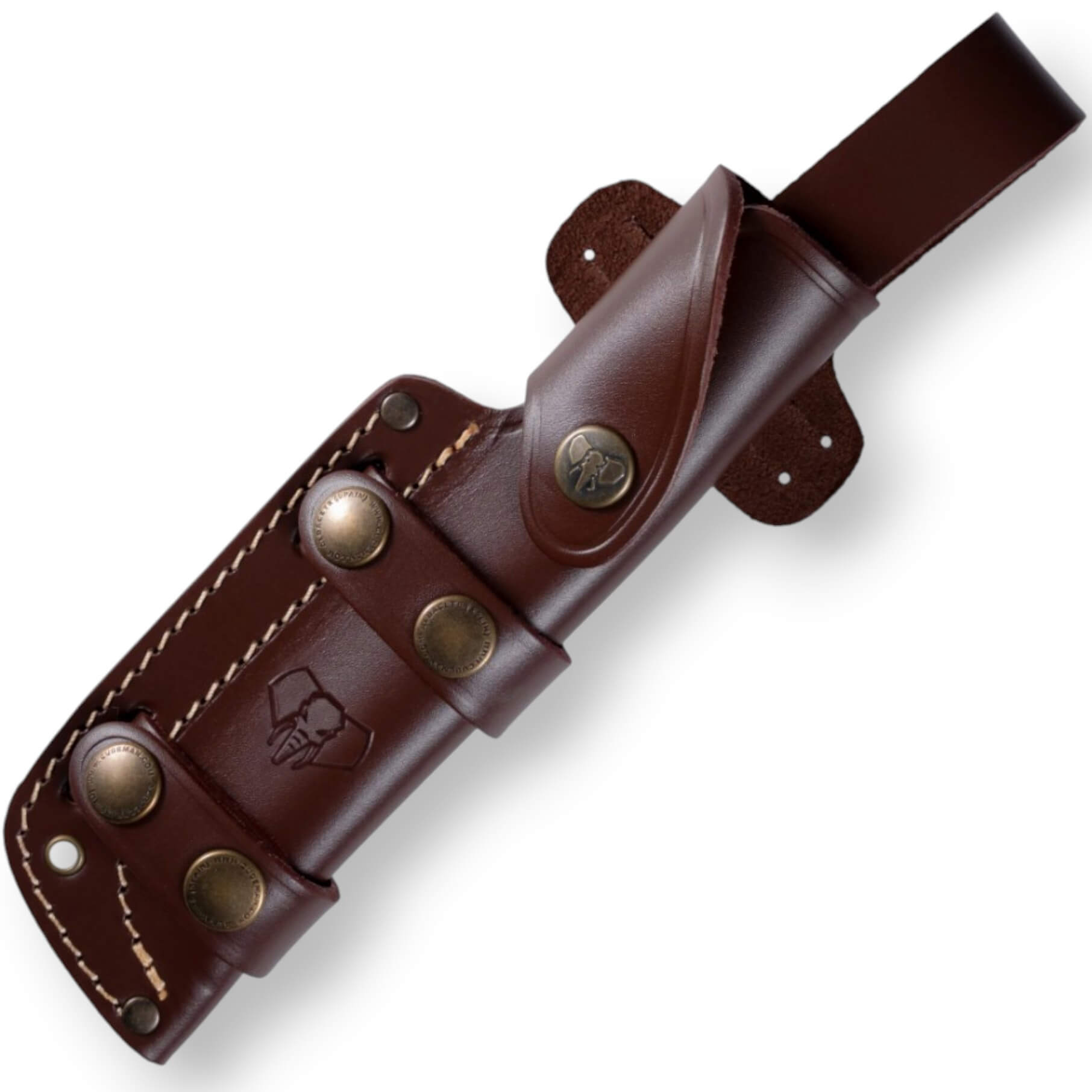 JJSK1 Cudeman knife. Brown micarta handle. Böhler N-695 steel. Leather case