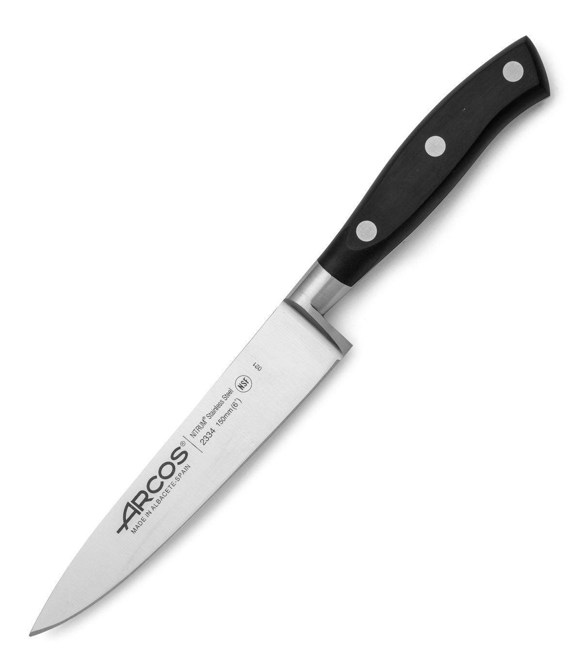 Arcos Riviera Black Couteau de chef avec lame de 15 cm en acier N...
