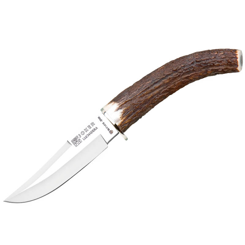 Couteau de chasse Joker Luchadera avec manche en bois de cerf et ...