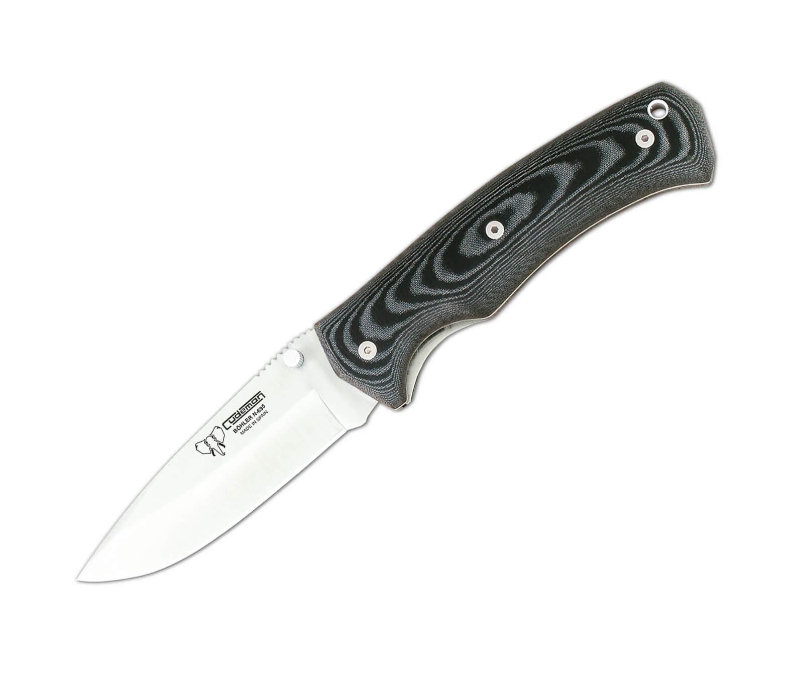 Cudeman taktisches Klappmesser. Griff aus schwarzem Micarta.