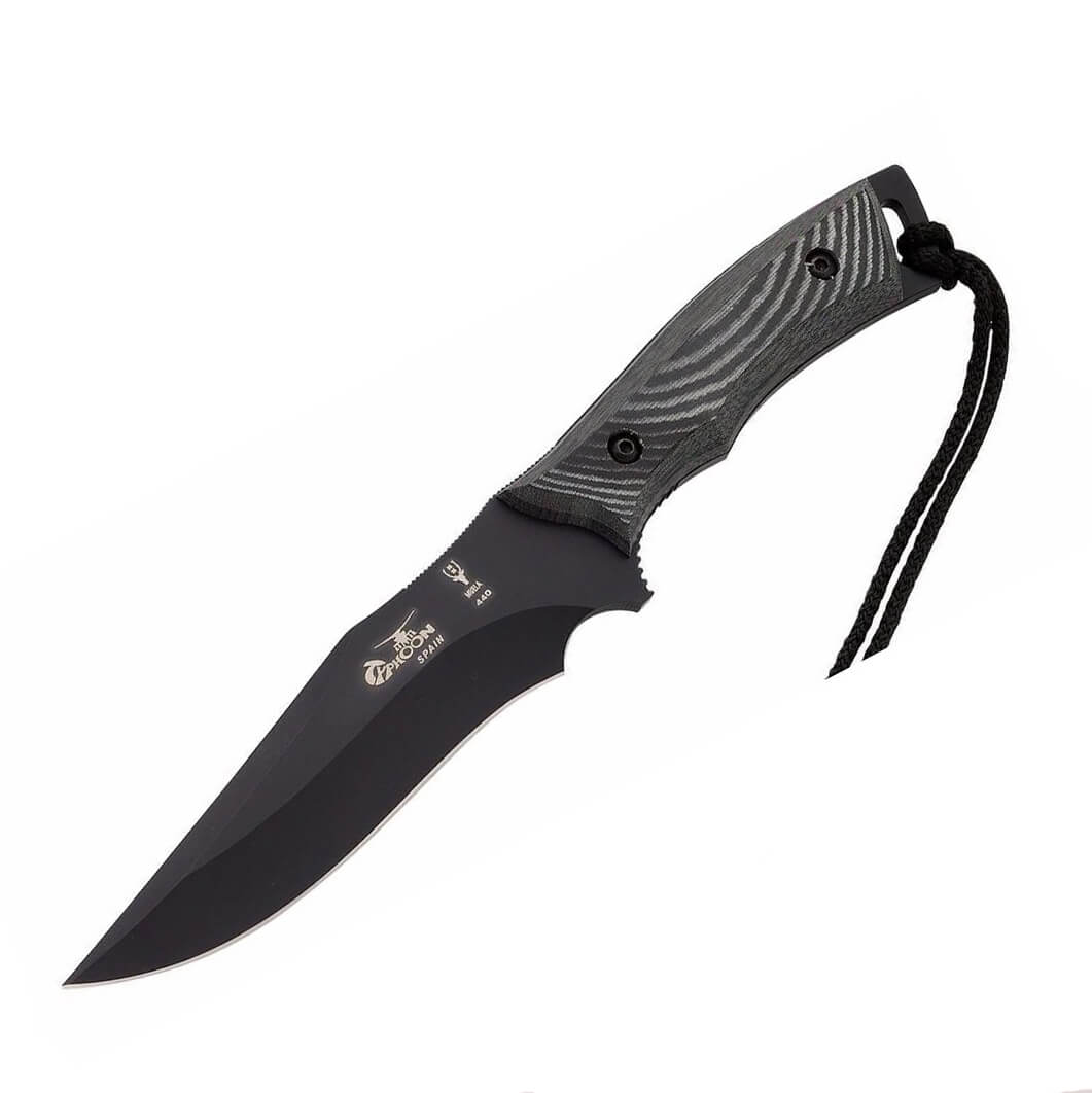 Cuchillo táctico Muela Typhoon 15N con mango de micarta negra y h...