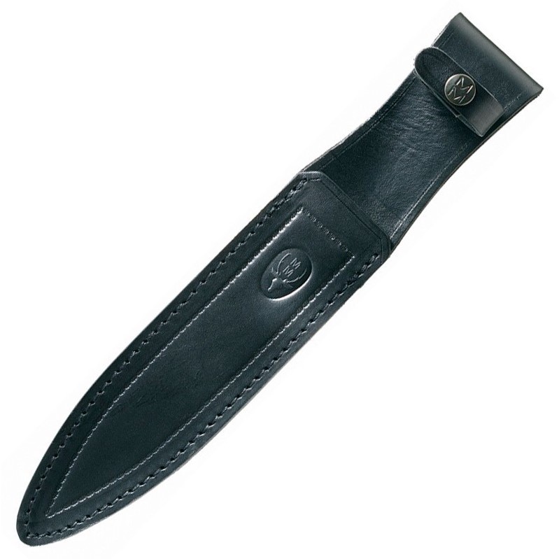 Cuchillo de caza Muela Scorpion-19N con mango de goma negra y hoja negra de 19 cm